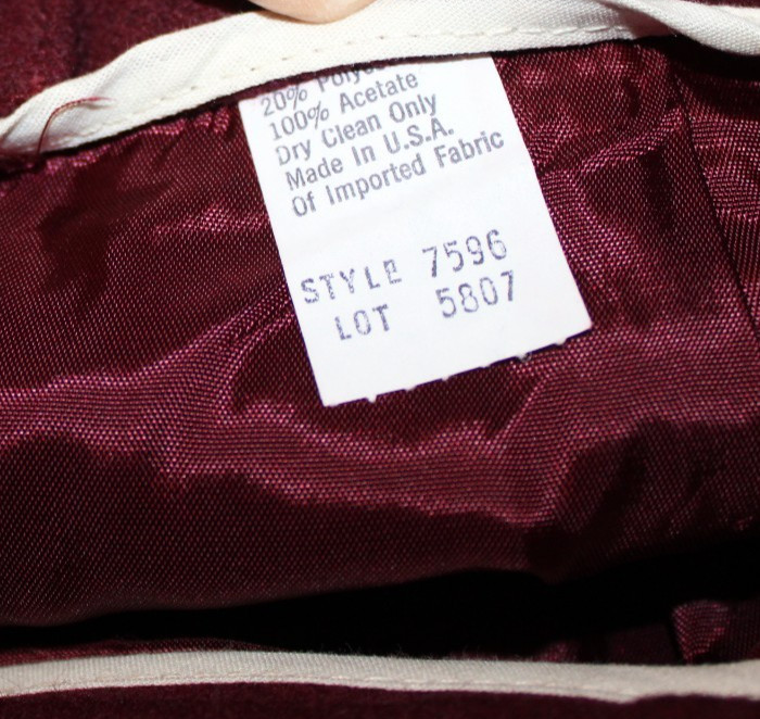 Vintage Sag Harbor Marina Pappas Wool Blend Skirt – Dark Red / Burgundy NOS