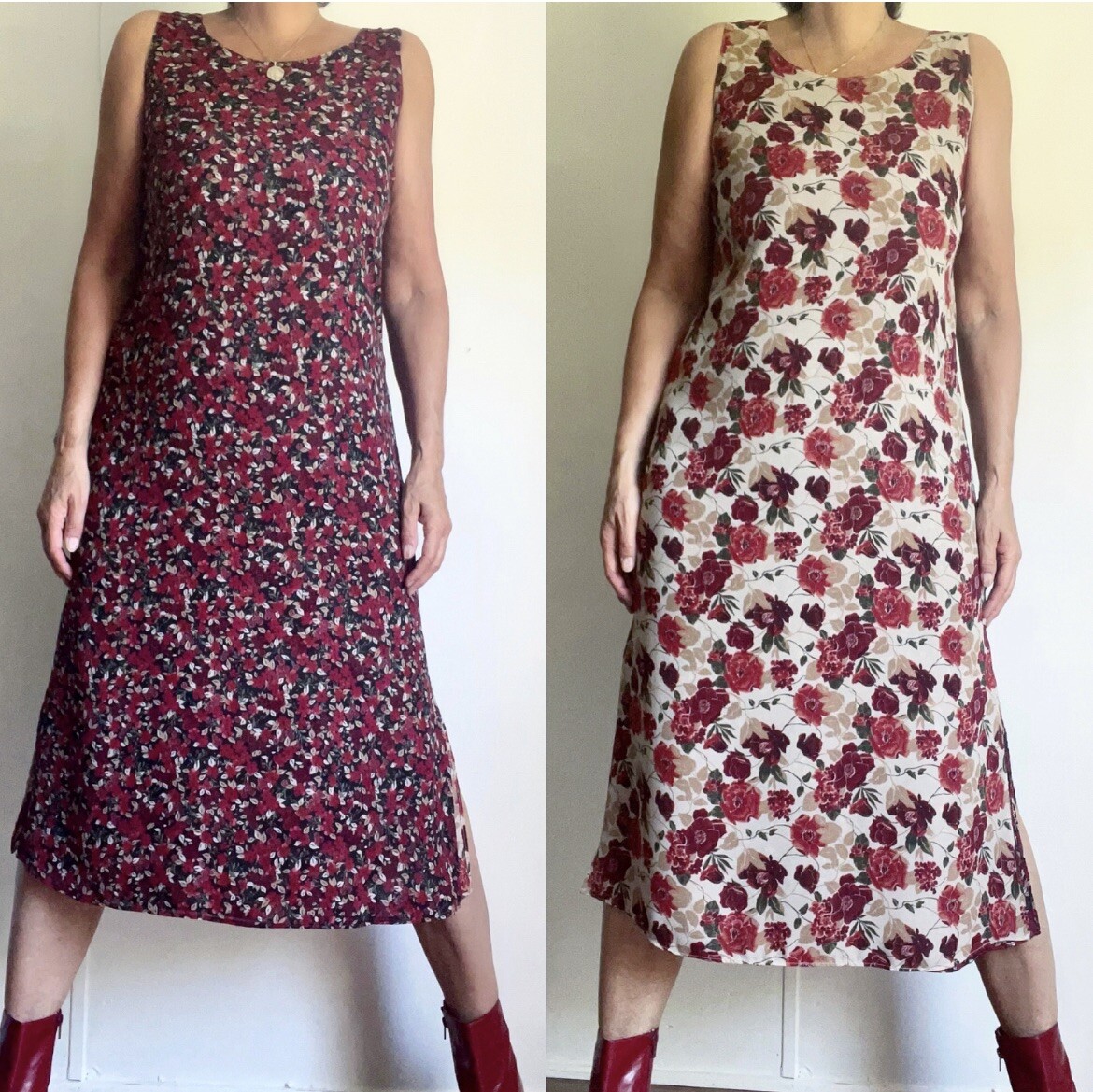 Vintage Two In One Floral Print Bohemian Summer Market Dress