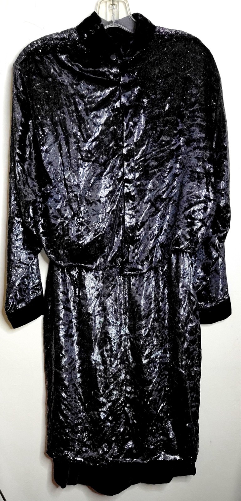 VINTAGE Jean-Louis Scherrer Stunning Black Glitter Gown, Made in France 472434