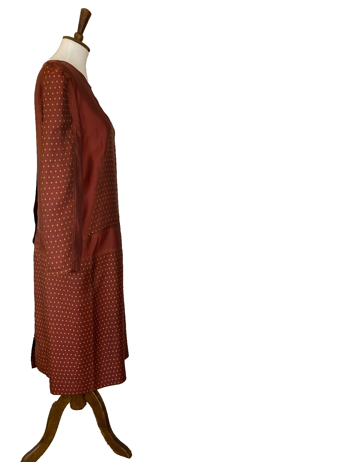 Christyne Forti Vintage Midi 100% Silk Red Dress Women’s Size 12 Lining 1980s