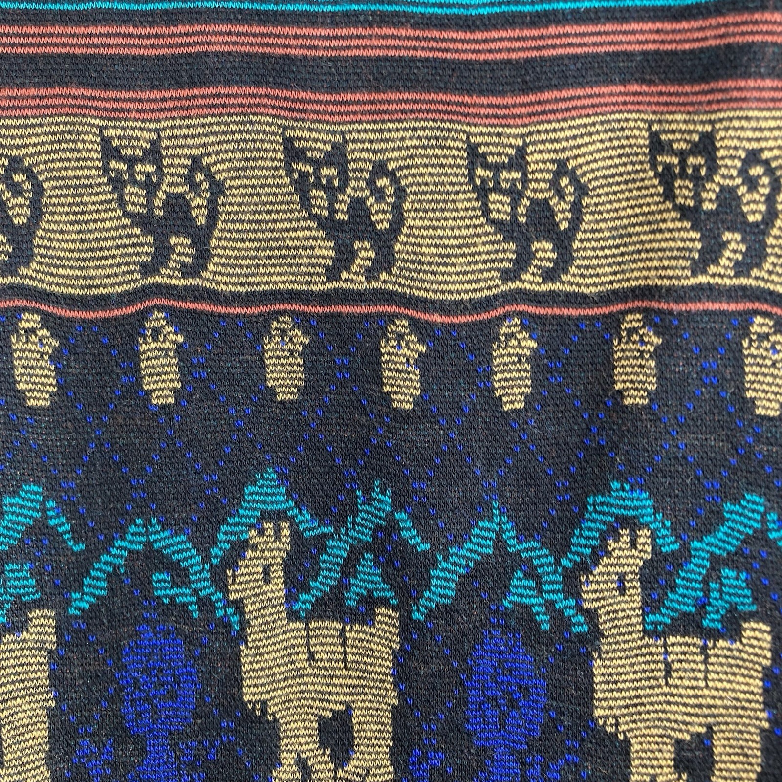 VTG 80s Melrose Knits By Christian De Castelnau Aztec Vest Skirt Set Size S/M