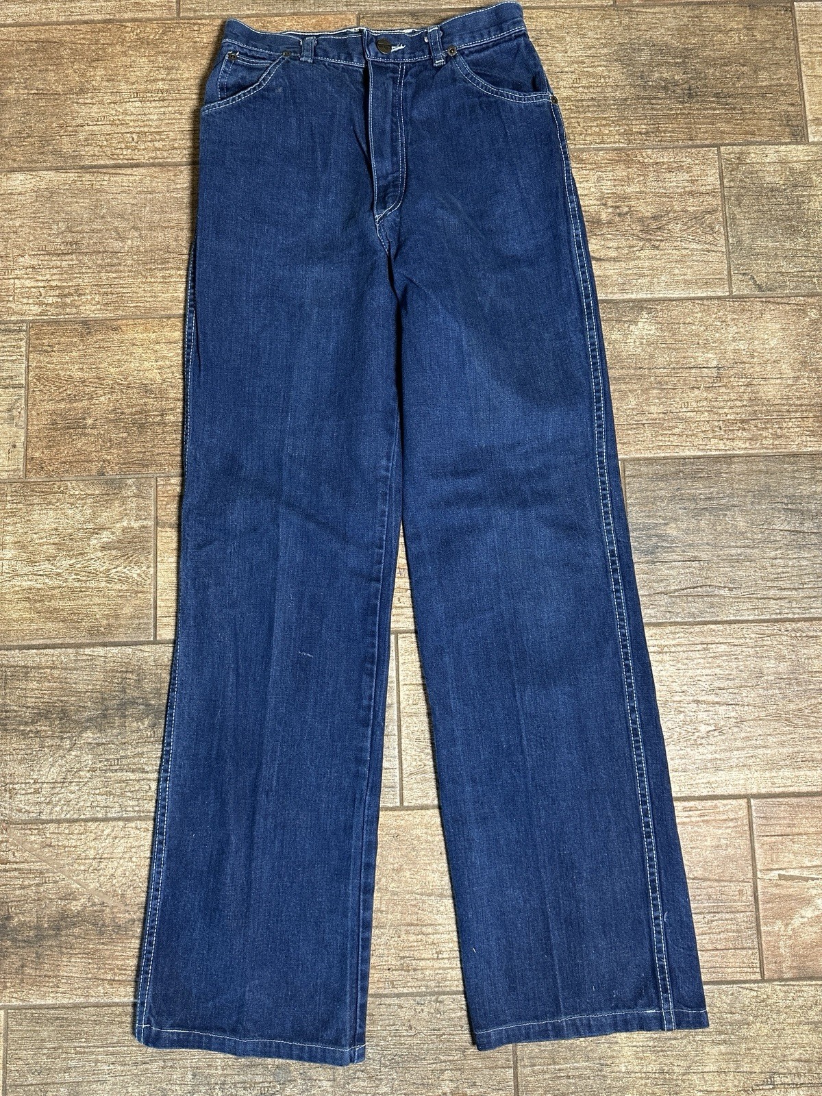 Vtg 70’s Wrangler Women’s Jeans Junior 13 Dark Wash RARE Made USA 25×31