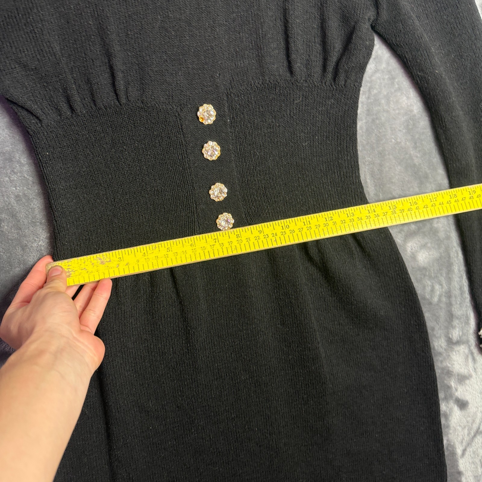 Vintage Womens Don Sayres for WellMore Sak Fifth Ave Wool Nylon Black Size 12
