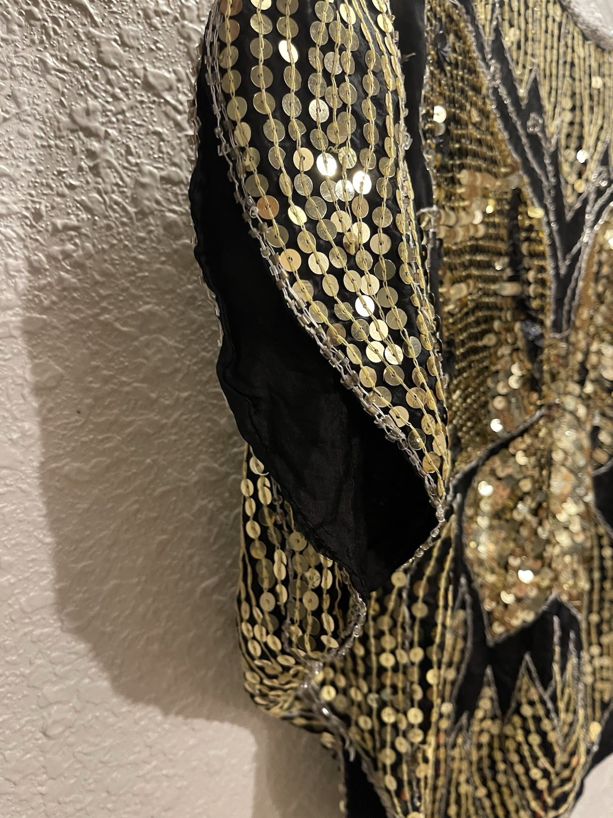 Vintage 1970’s Disco Era Sequins Boho Butterfly Blouse