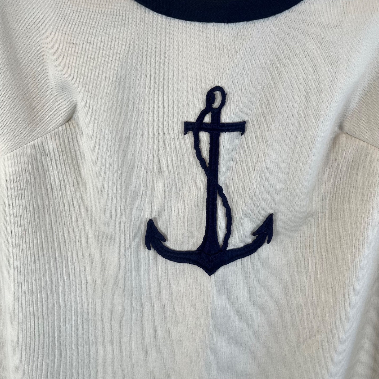 Vtg Westbury Fashions Dress Zip Up Polyester Modest Retro Scoop Neck Anchor