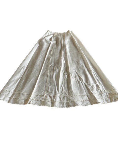 Creamy White Suzette Snip It Slip Satin Long Half Slip Vintage 1960’s