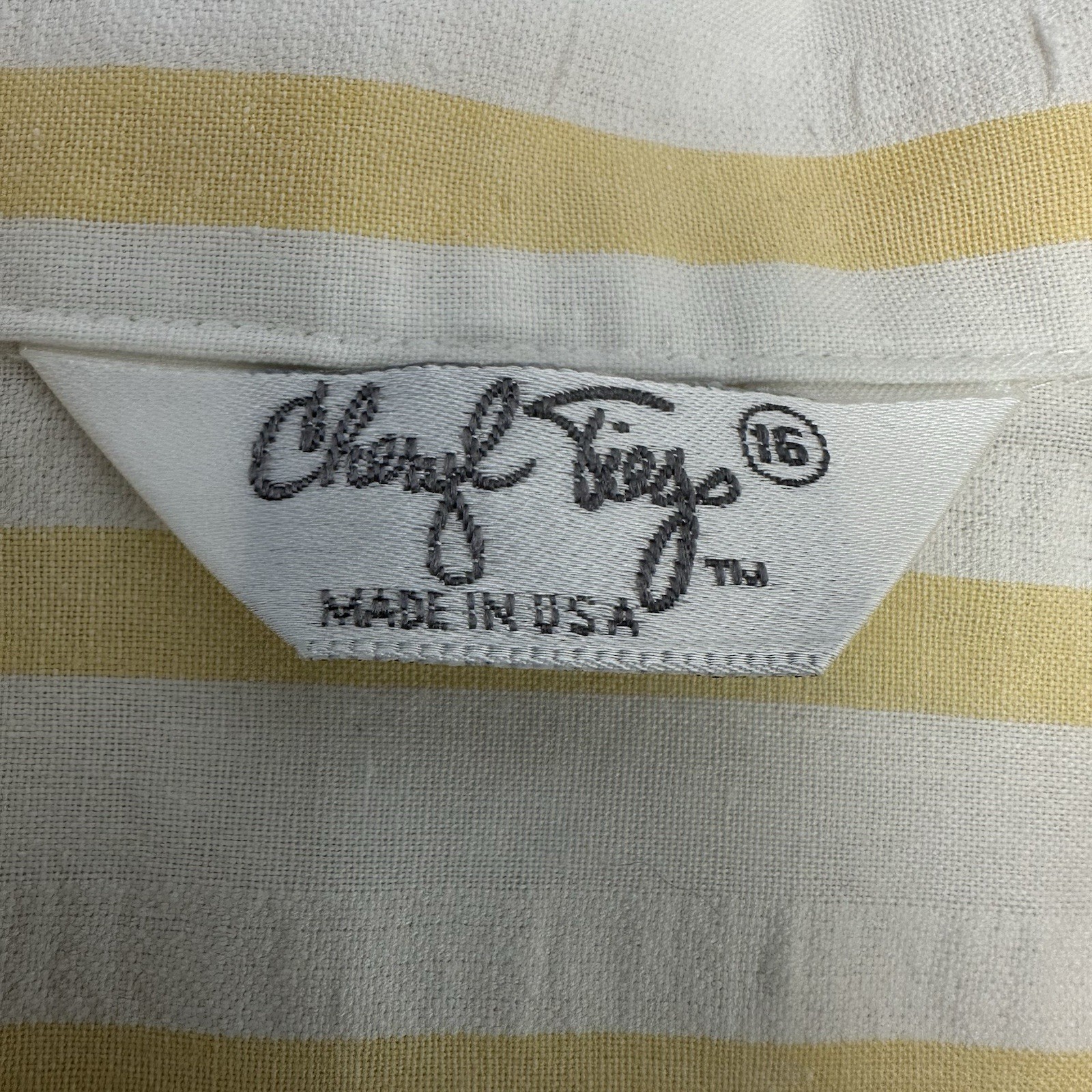 Cheryl Tiegs VTG Womans Pastel Striped Short Sleeve Button Up Shirt USA 16 READ