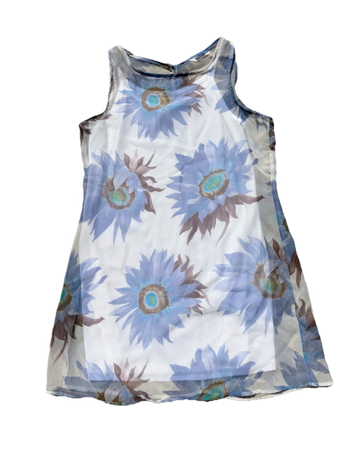 HANA 90s Blue Floral Mini Dress Size Small* Y2K Made in USA