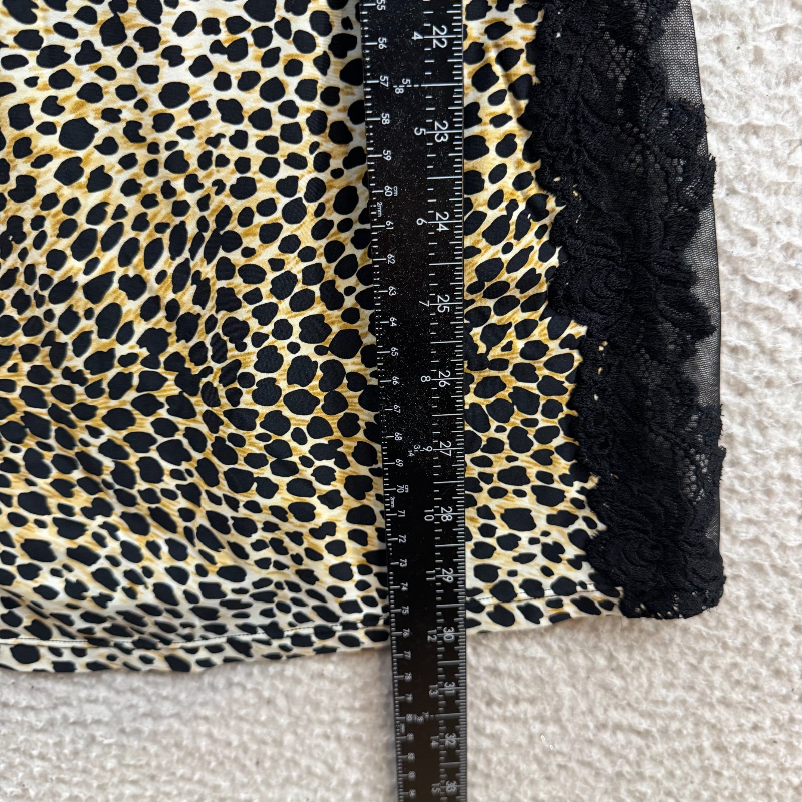 Y2K Vintage Dolce & Gabbana Mini Slip Dress XS Black Leopard Cheetah Sheer Mesh