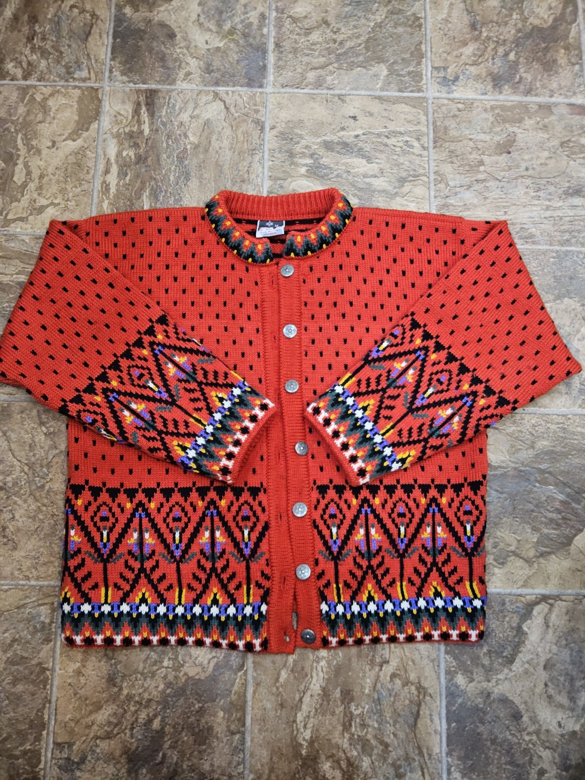 Vintage Dale of Norway Wool Sweater Red Pattern