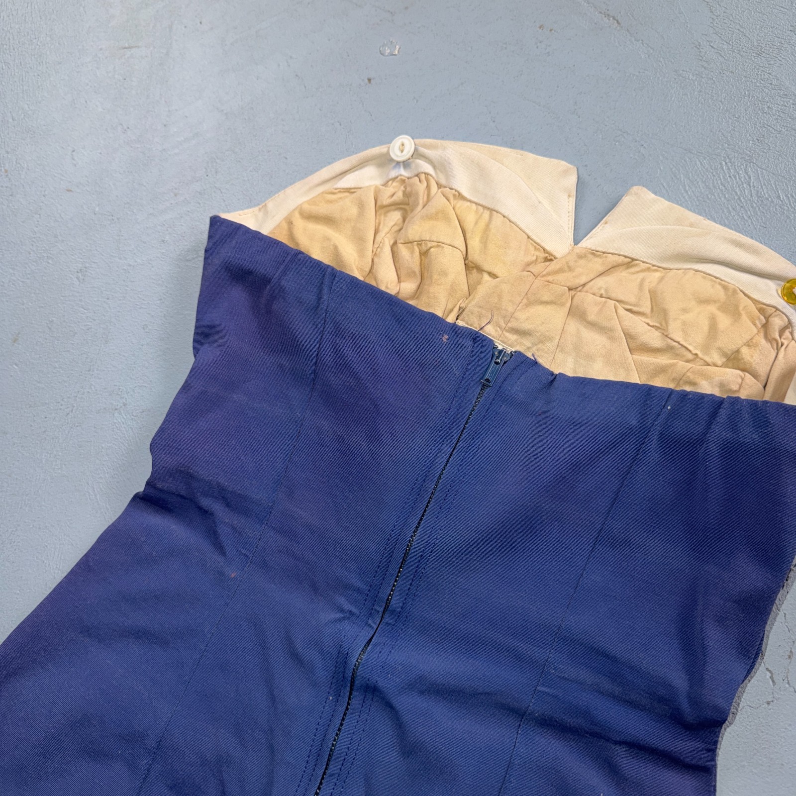Alix Of Miami Rhinestone 1950s VTG Bathing Suit Swimsuit Hollywood Swim Wear Blu