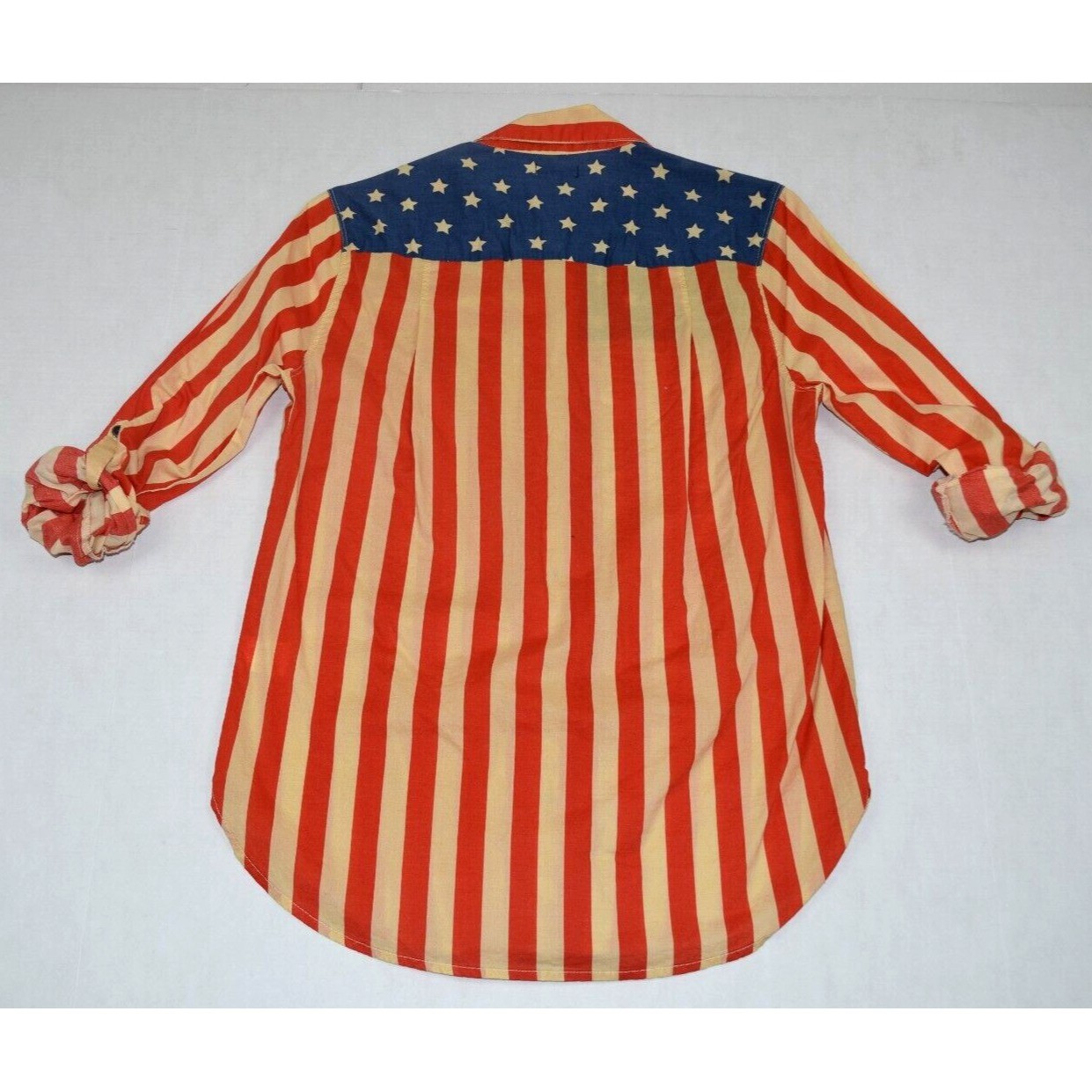 Vintage USA Flag Shirt Nollie Size M 90s Artistic Interpretation of USA Flag