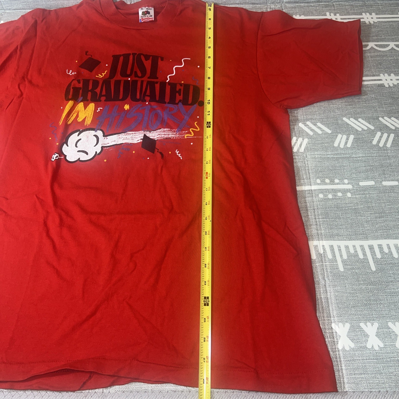 Vintage T Shirt XL Mens Women’s Red Graduation Newton Conover Graphic 1990s