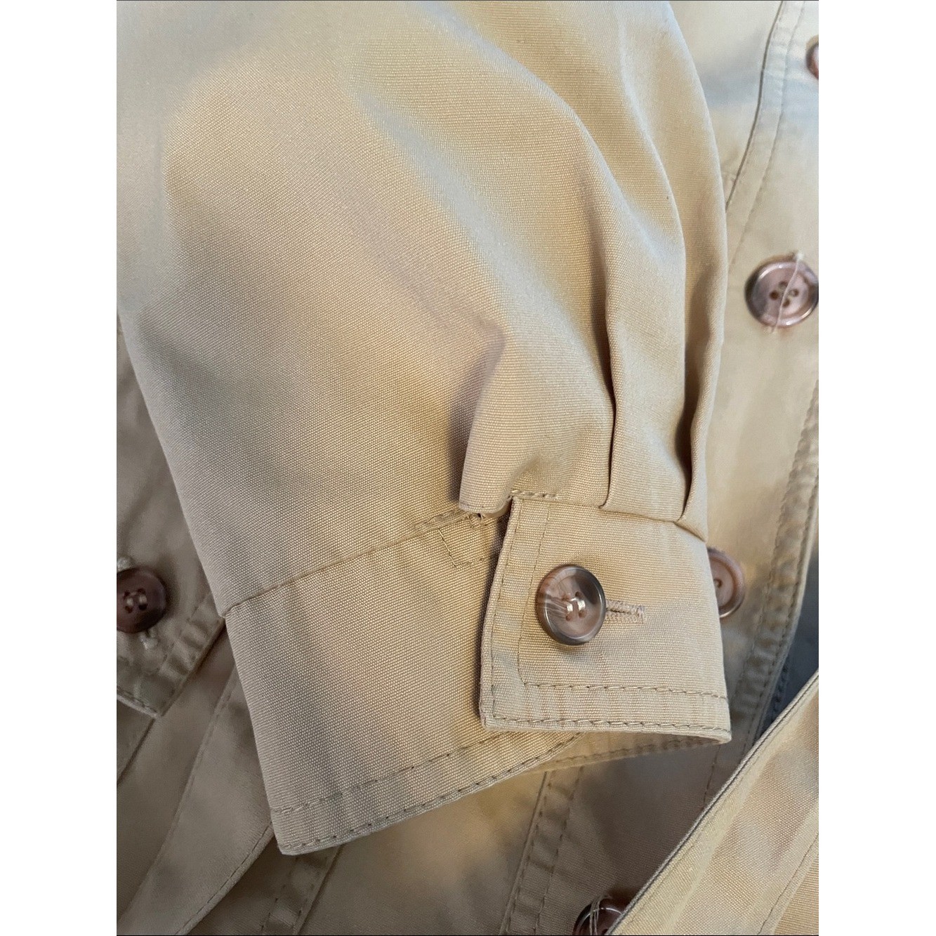 Vintage 70s The Jack Set Single-Breasted Dagger Collar Khaki Beige Belted Trench