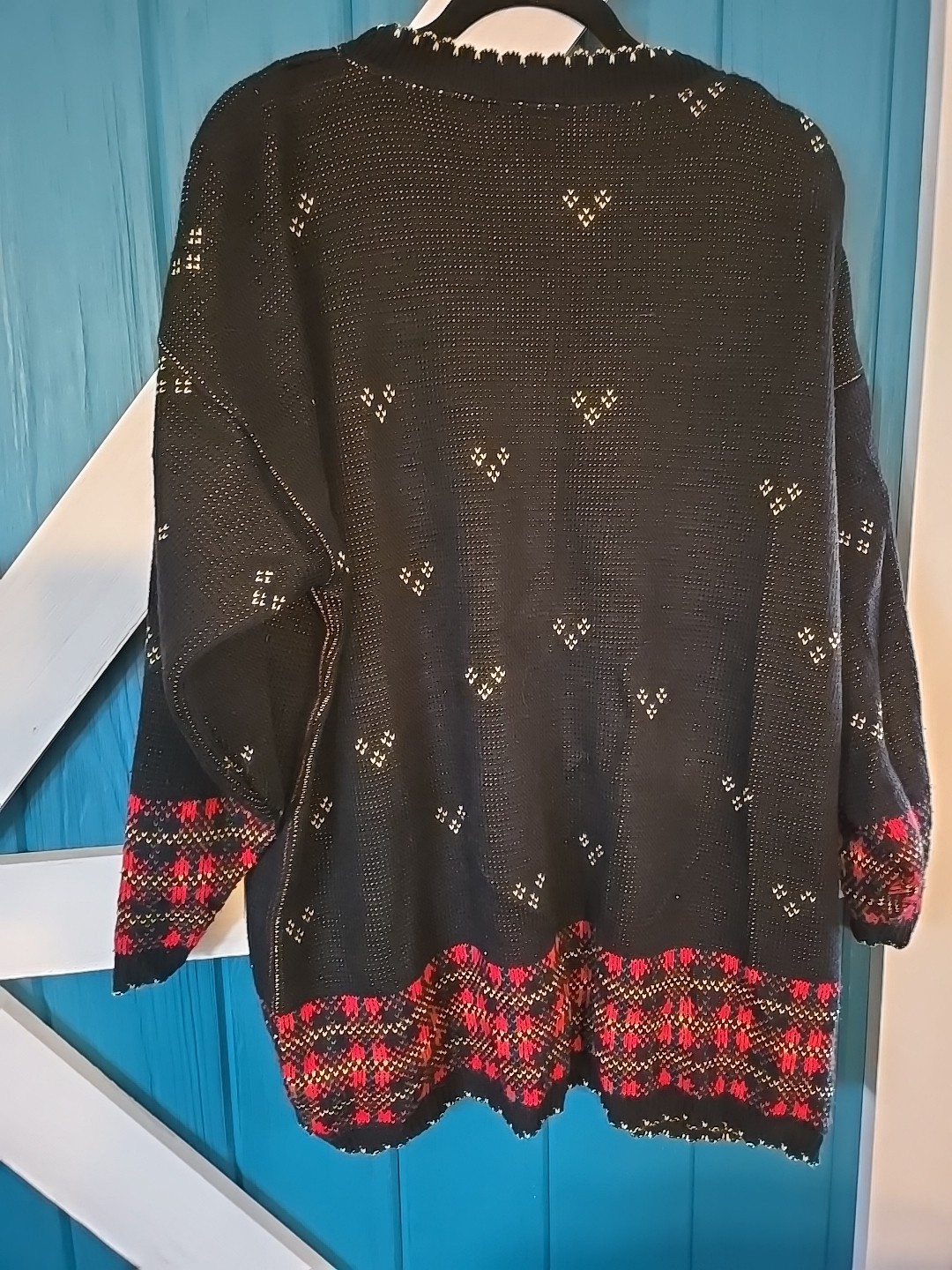 Vintage Christmas Sweatshirt Candle Bows Holiday Time XL Black