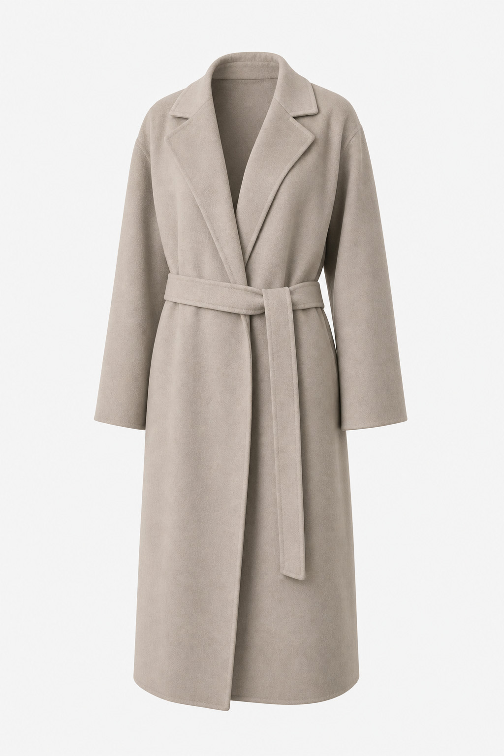 Vintage 1980s Gray Wool Trench Coat Ankle Length Size Medium