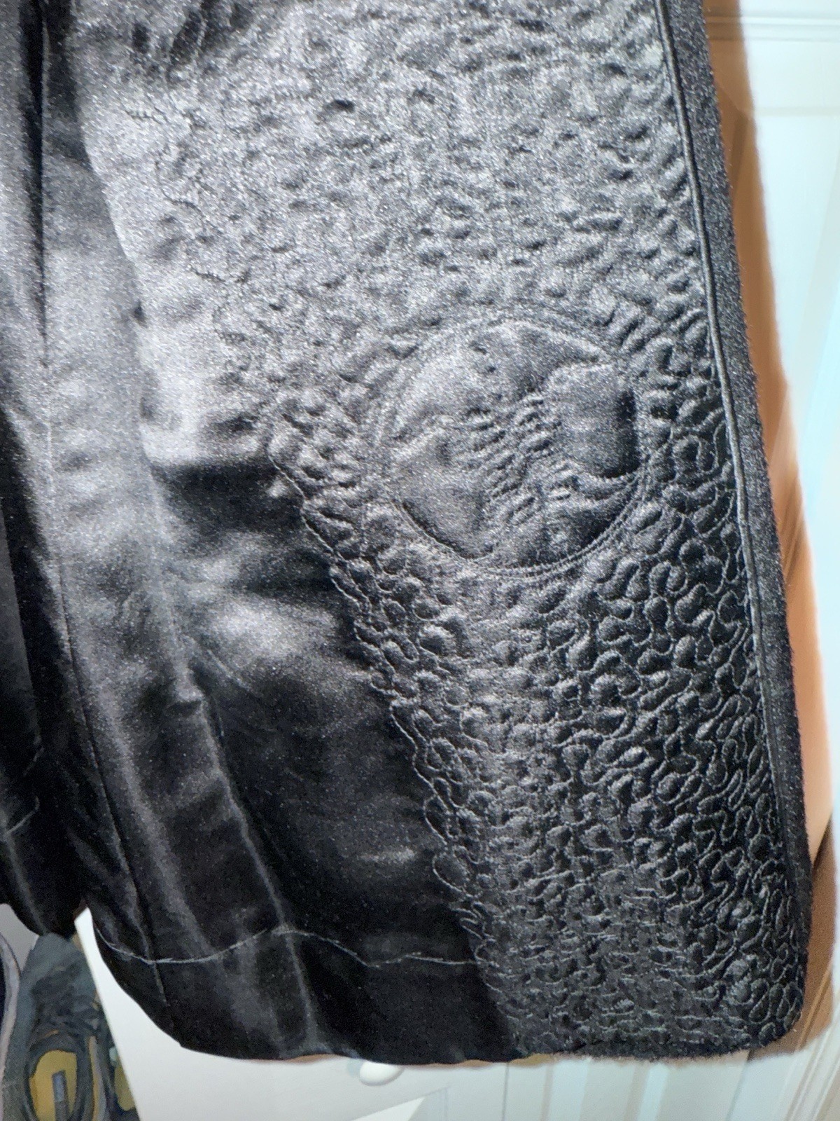 Vintage 1965 MOTI’S Hong Kong Black Mohair Wool Swing Coat Med Custom Tailored