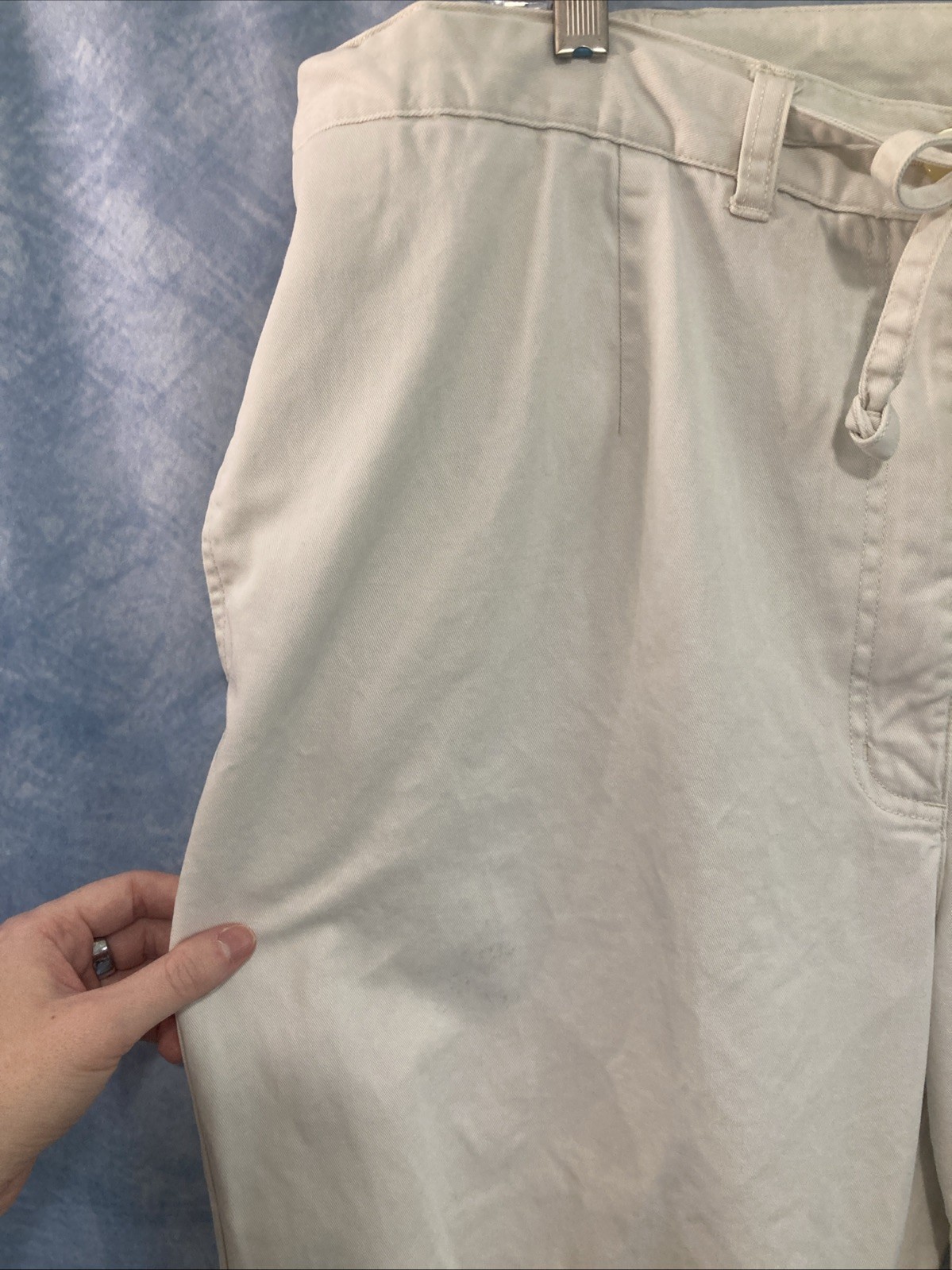 Vtg 80s 90s Herman Geist Sport Tan Capri Pants Drawstring Plus Size 20W FLAWED
