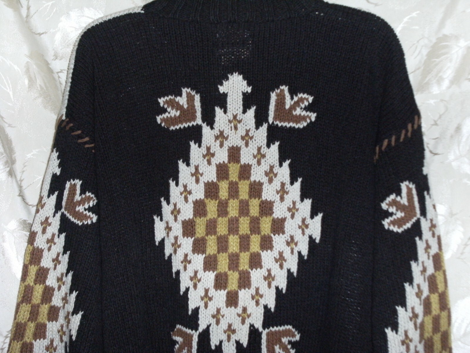 BASCO VINTAGE HAND KNIT SWEATER PULL OVER 58% SILK 42% COTTON BROWN TONES
