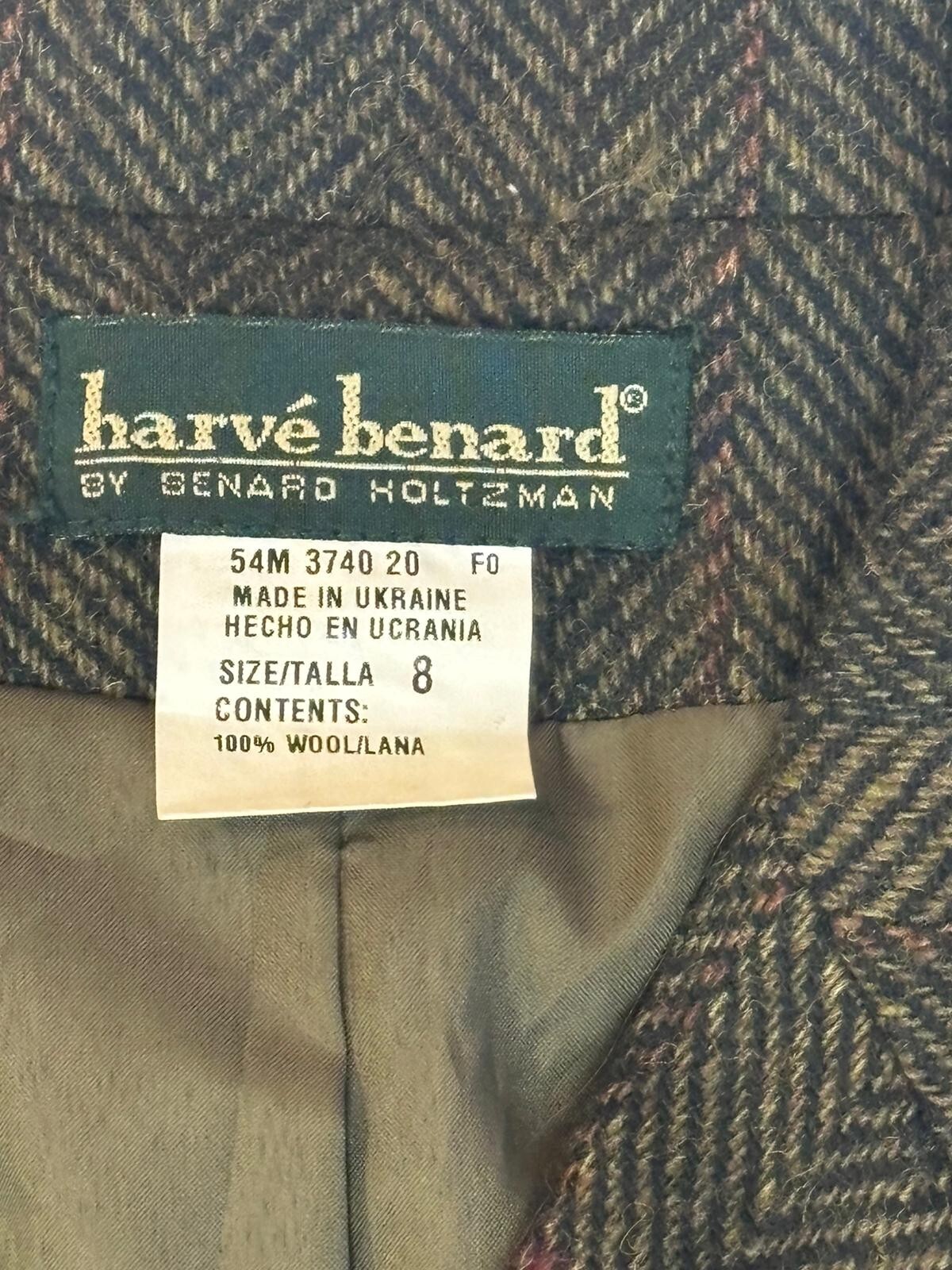90’s Harve Benard single breasted herringbone 4 button women’s blazer size 8