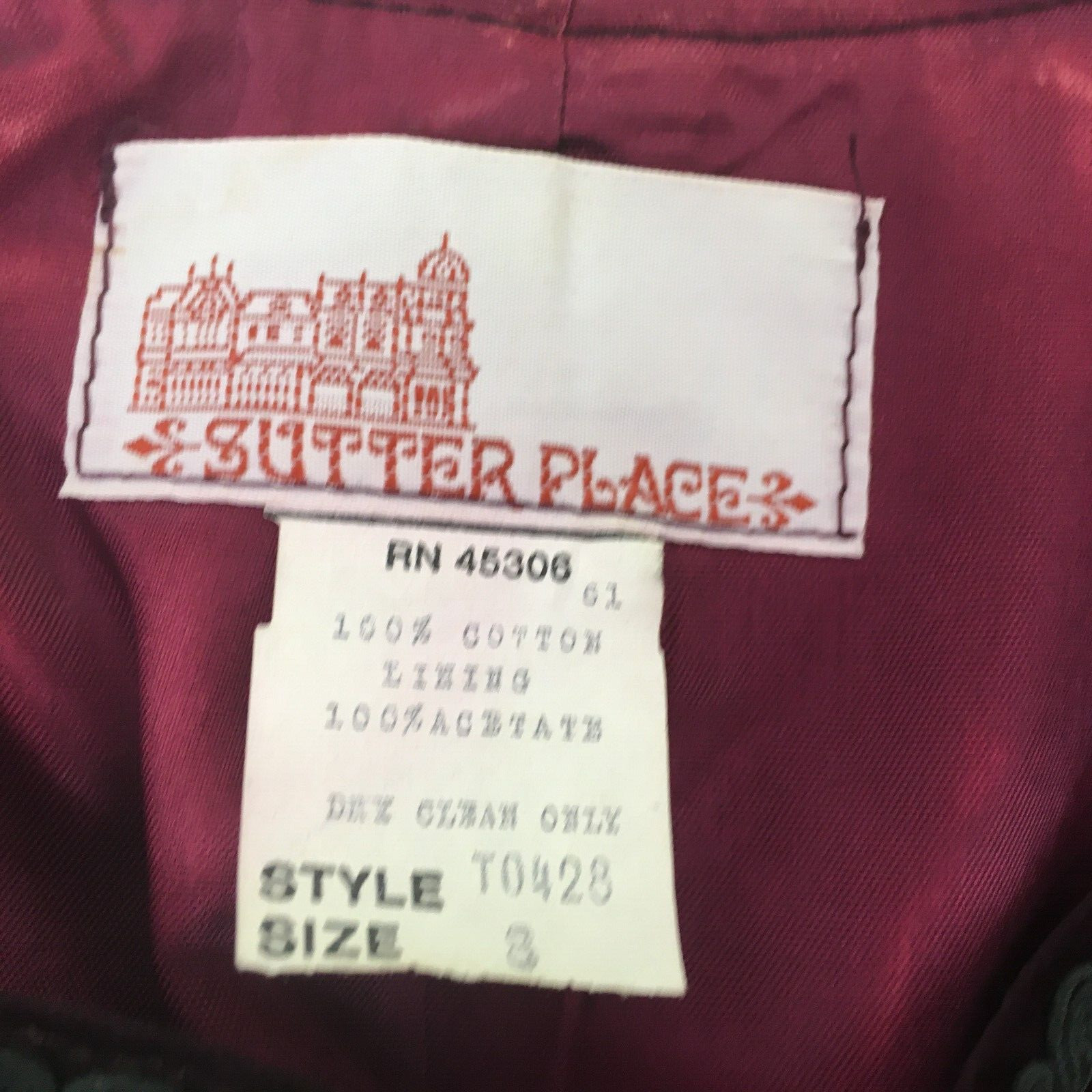 renaissance Ren Faire Womens Velvet jacket lined Size 8 Plum Black Boho