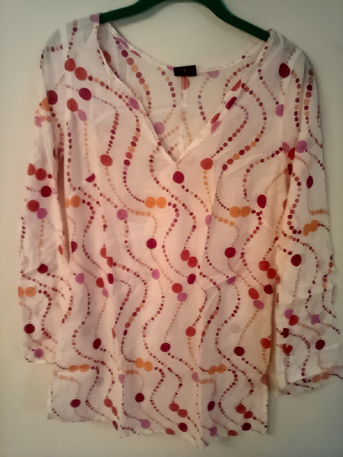 Lot of 2 Vtg Tops multicolor City Lights & coral Deb brand Small