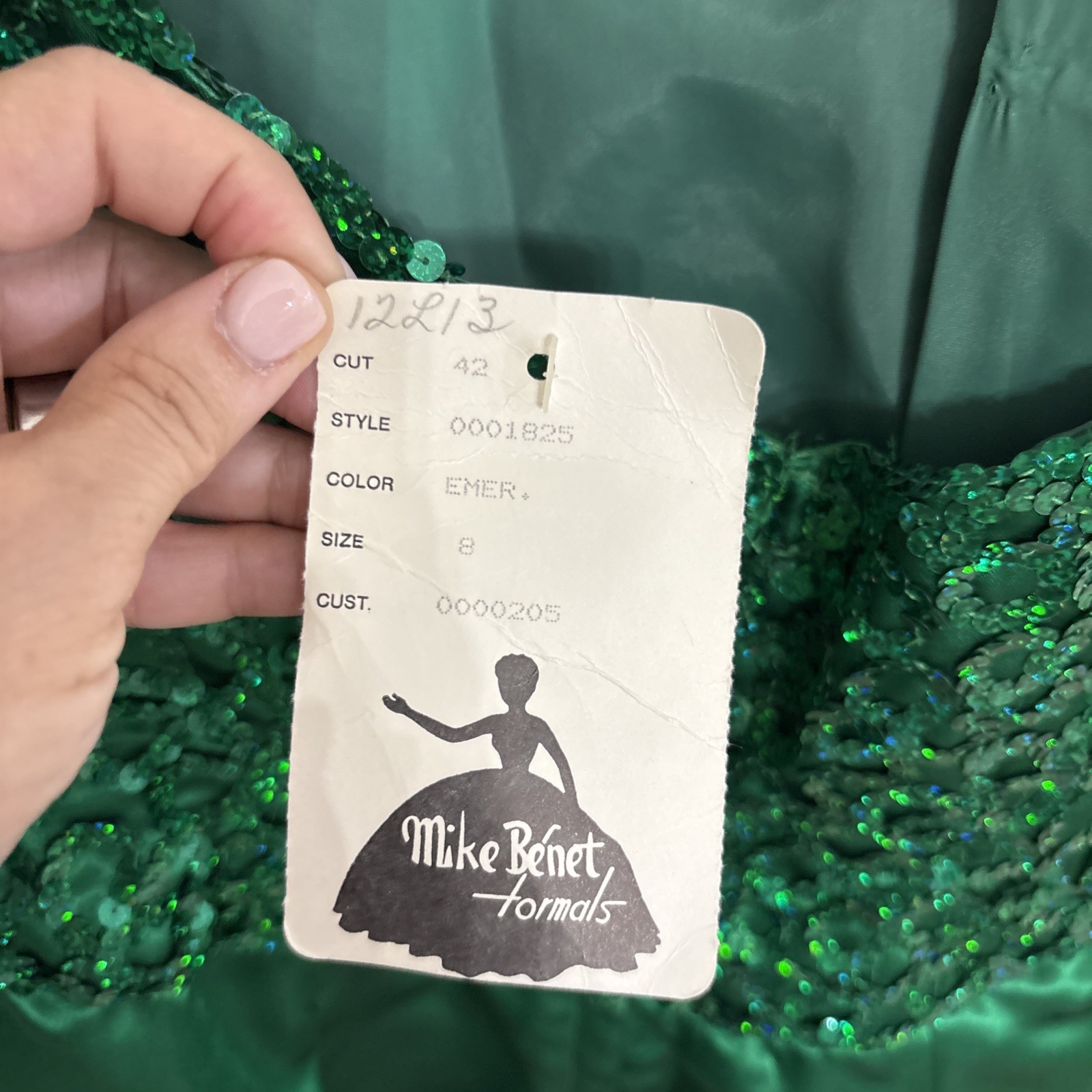 Stunning Vintage 1980s Mike Benet Formals Strapless Evening Gown – Emerald Green