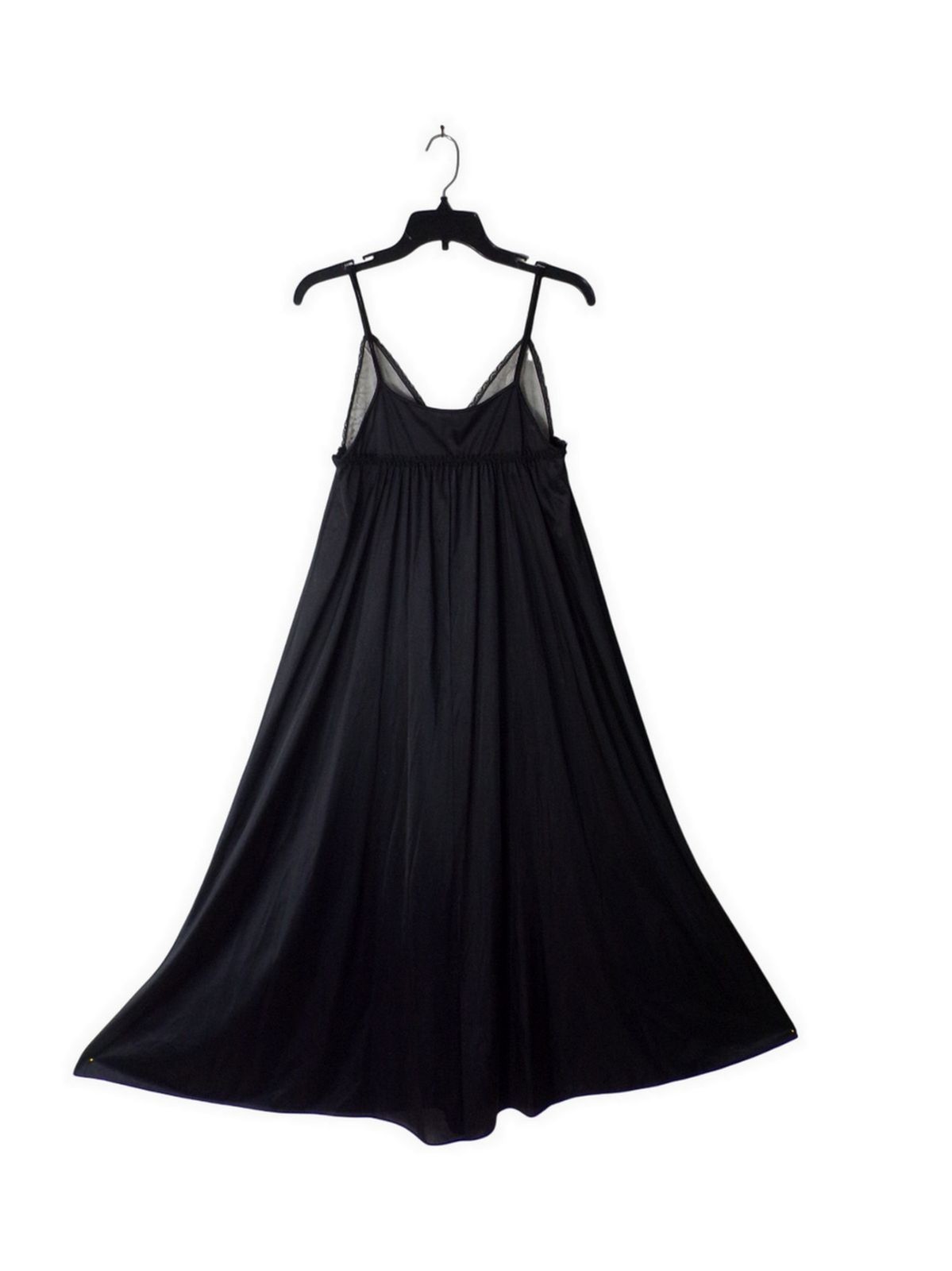 S M Vintage Shadowline Nylon Night Gown Nightgown Empire Waist Sweep Lace 34″