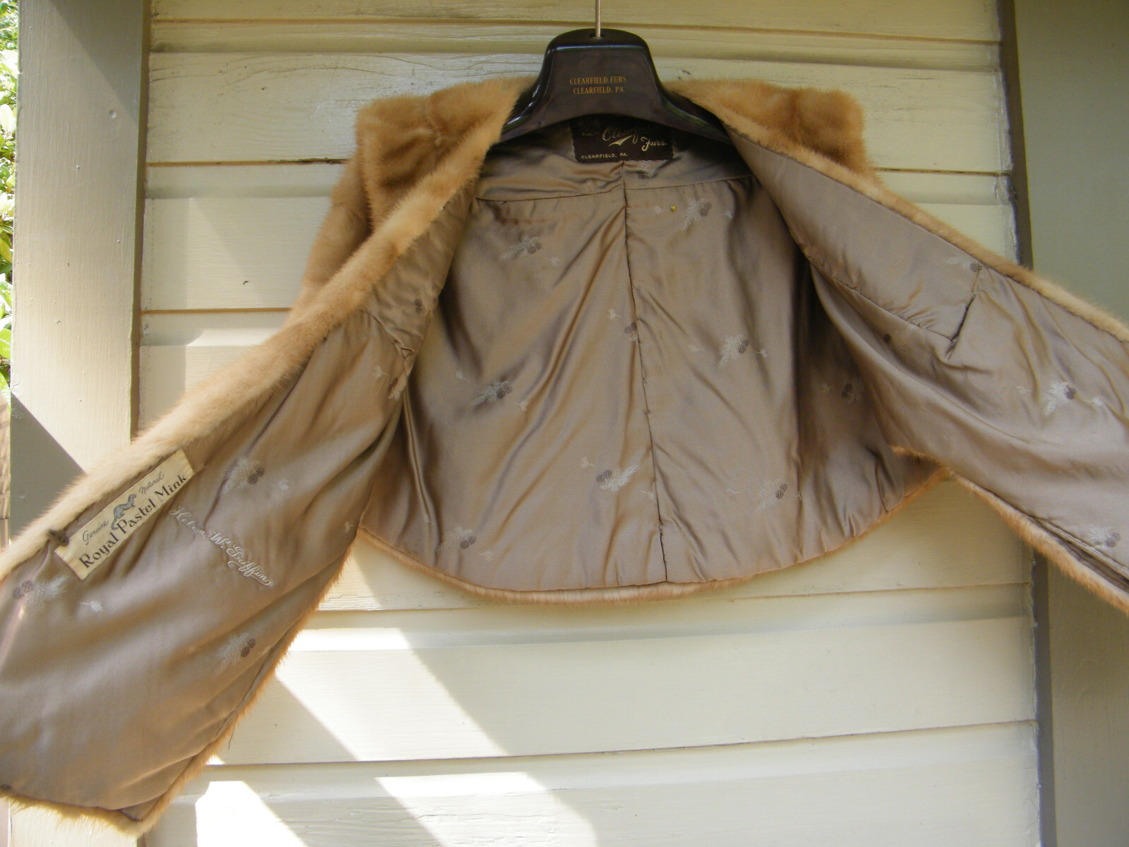 Vtg Royal Pastel Mink Fur Stole Wrap Jacket Shoulder Cape Coat Bridal Clearfield