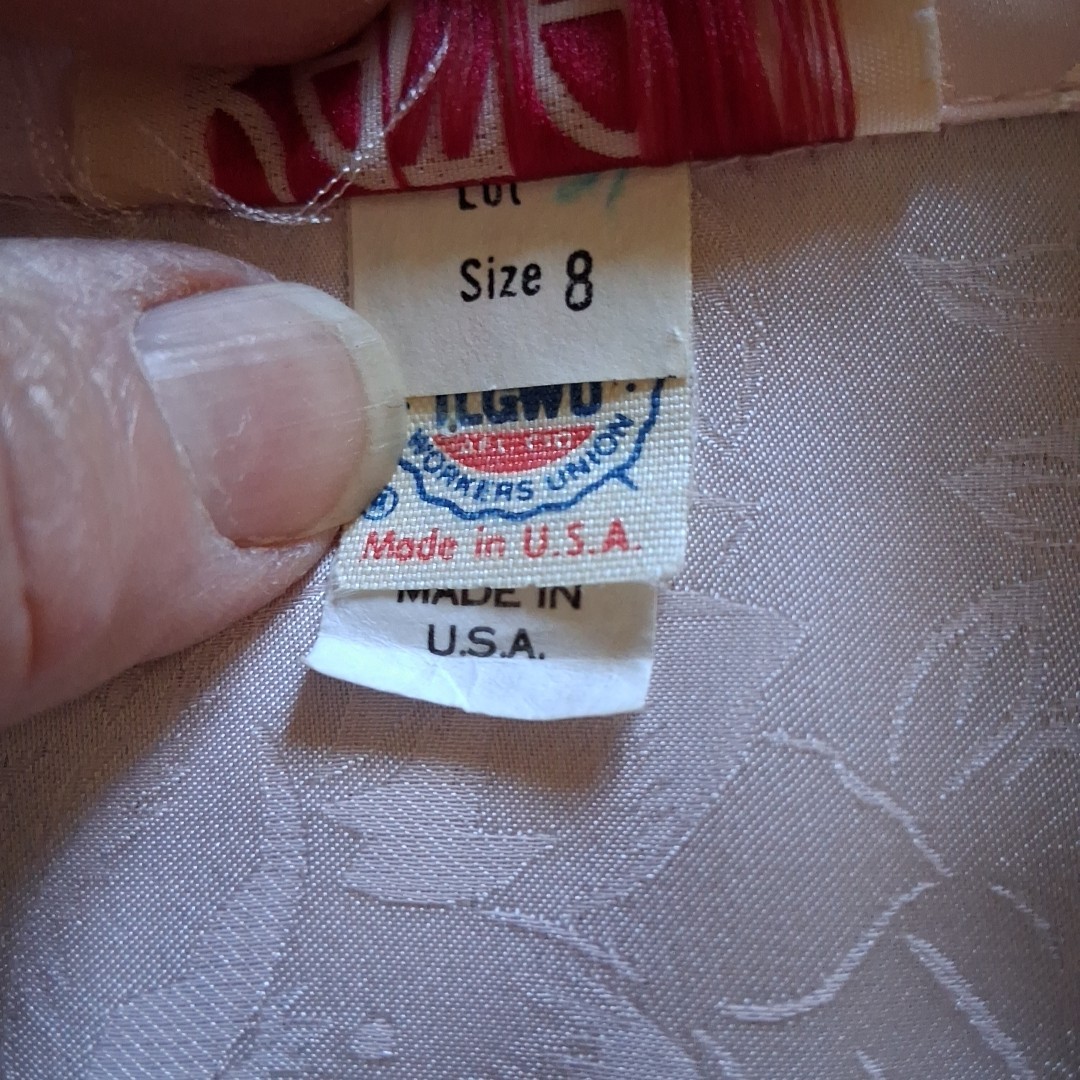 VTG 80s Katie Mfg Jacquard Peplum Dress Sz 8 Career Church Knee Length USA