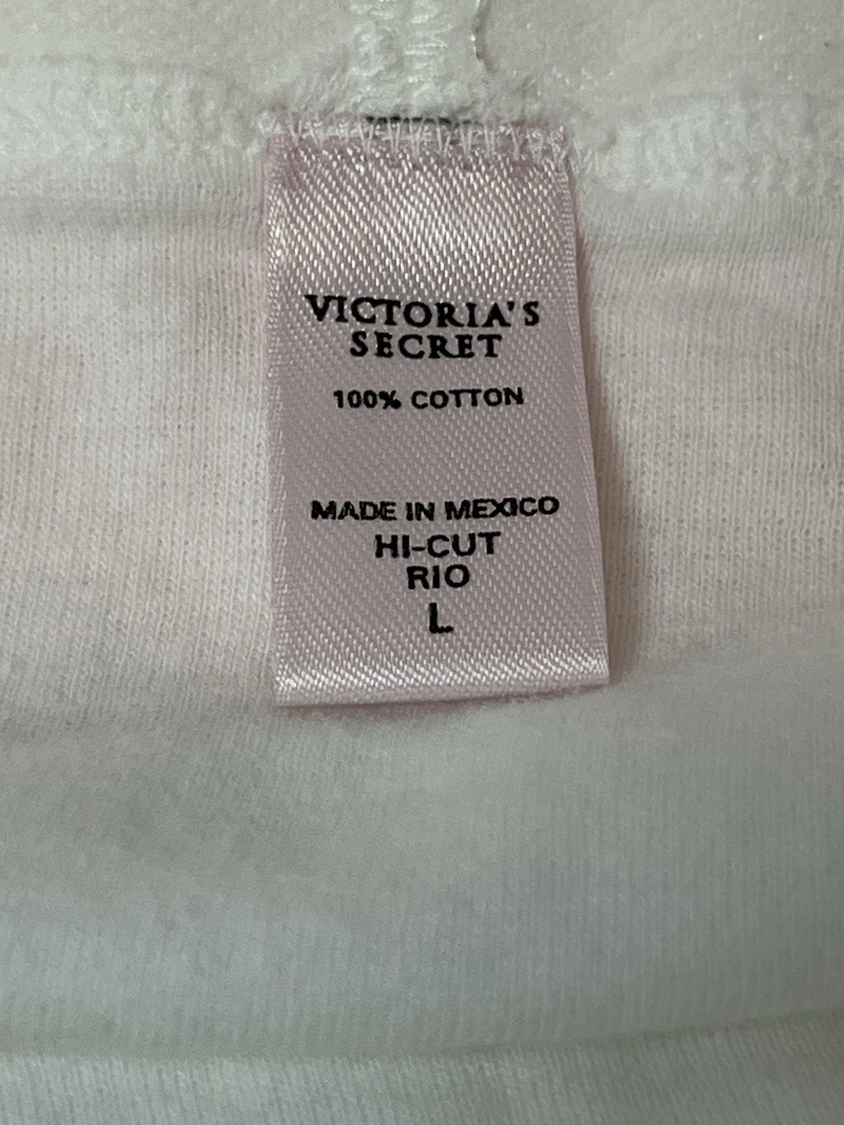 Vintage Victoria’s Secret Hi-Cut Rio Panties LARGE 100% Cotton White *Read*