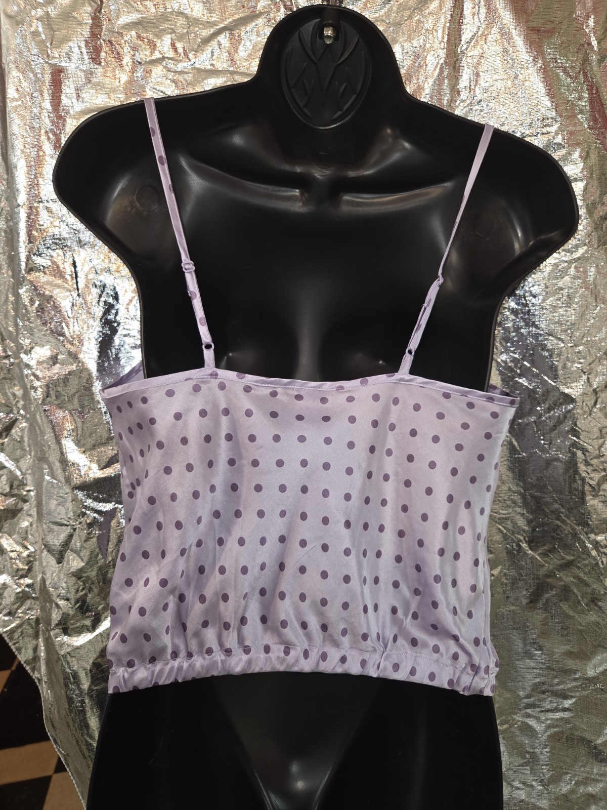 NEW Vintage Purple Dot Victoria’s Secret Silk Top Size Small Dec 2000