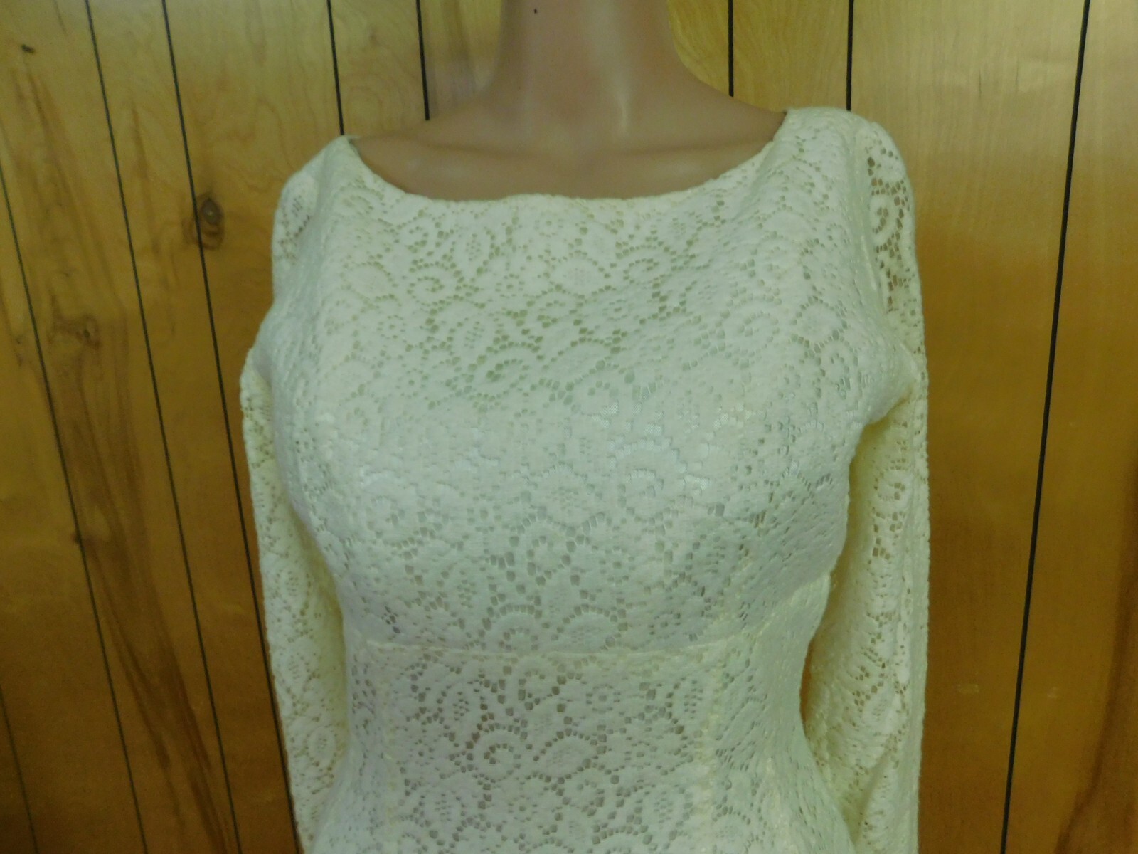 Vintage 60’s Cream VERY soft Cotton Lace Day Dress Waist 28″*