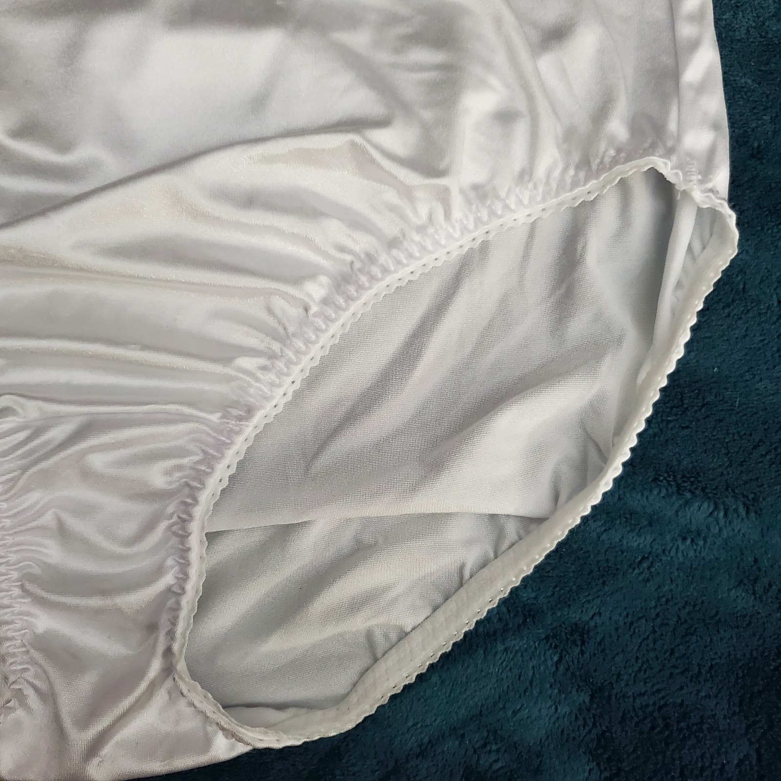 Vtg Sheer Panties Shiny Silky Nylon Gusset Plus Size 11 Sissy Sexy Granny Panty