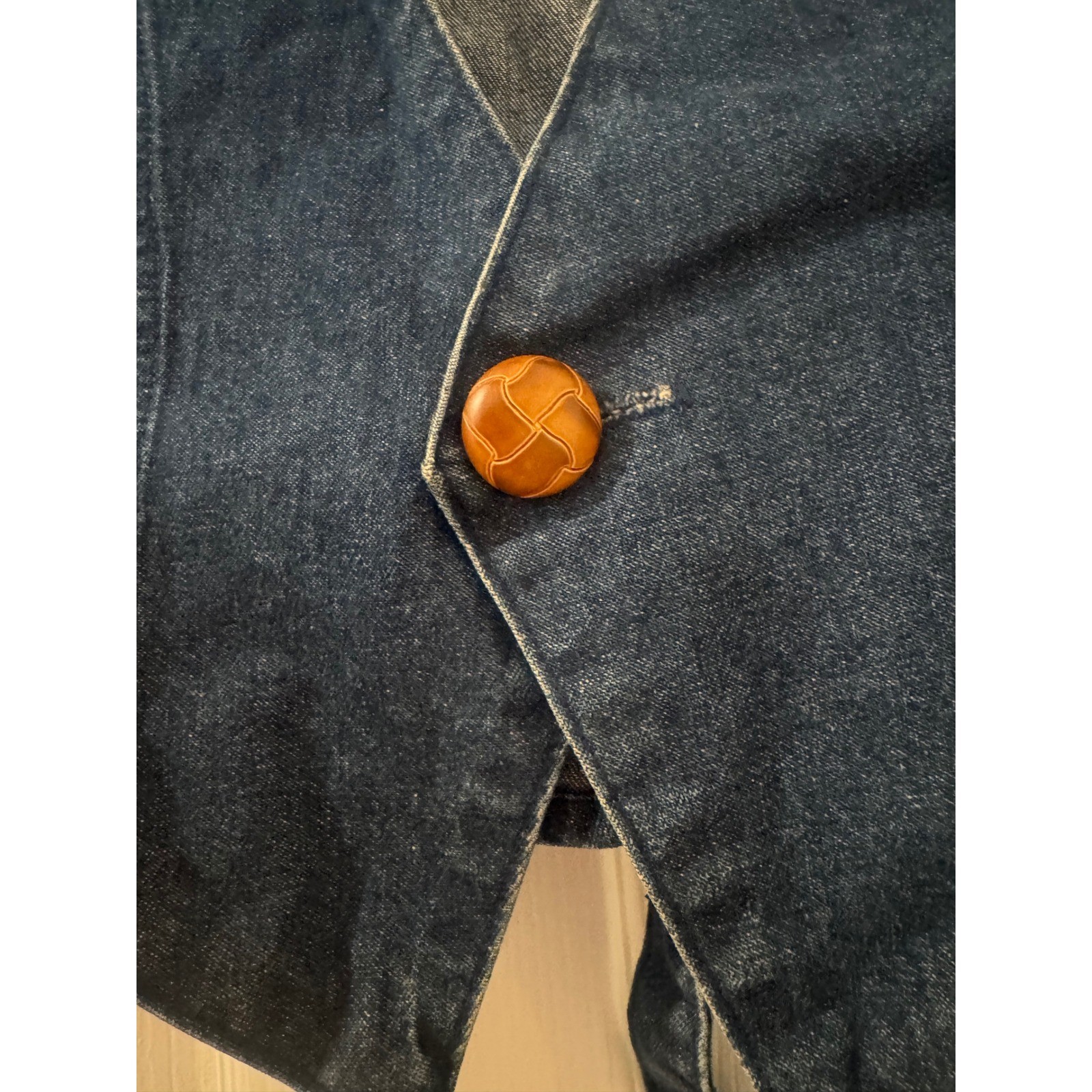 Vintage Stampede Western Denim Vest Womens Medium Blue 100% Cotton Made in USA.