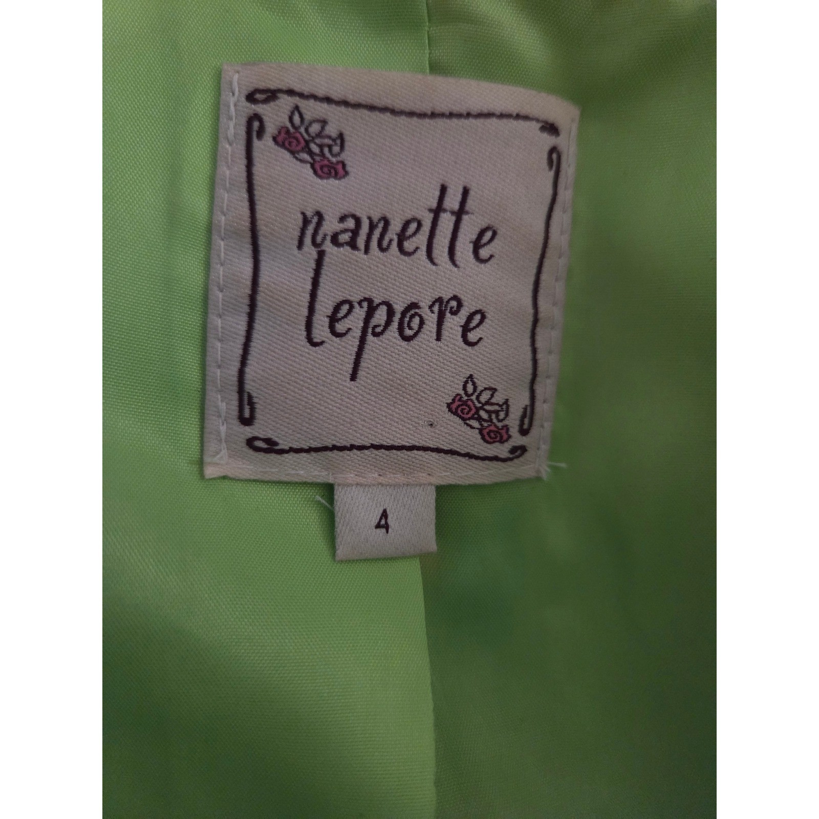 Nanette Lepore Y2K Pink Green Floral Psychedelic Blazer Jacket 4 Made in USA