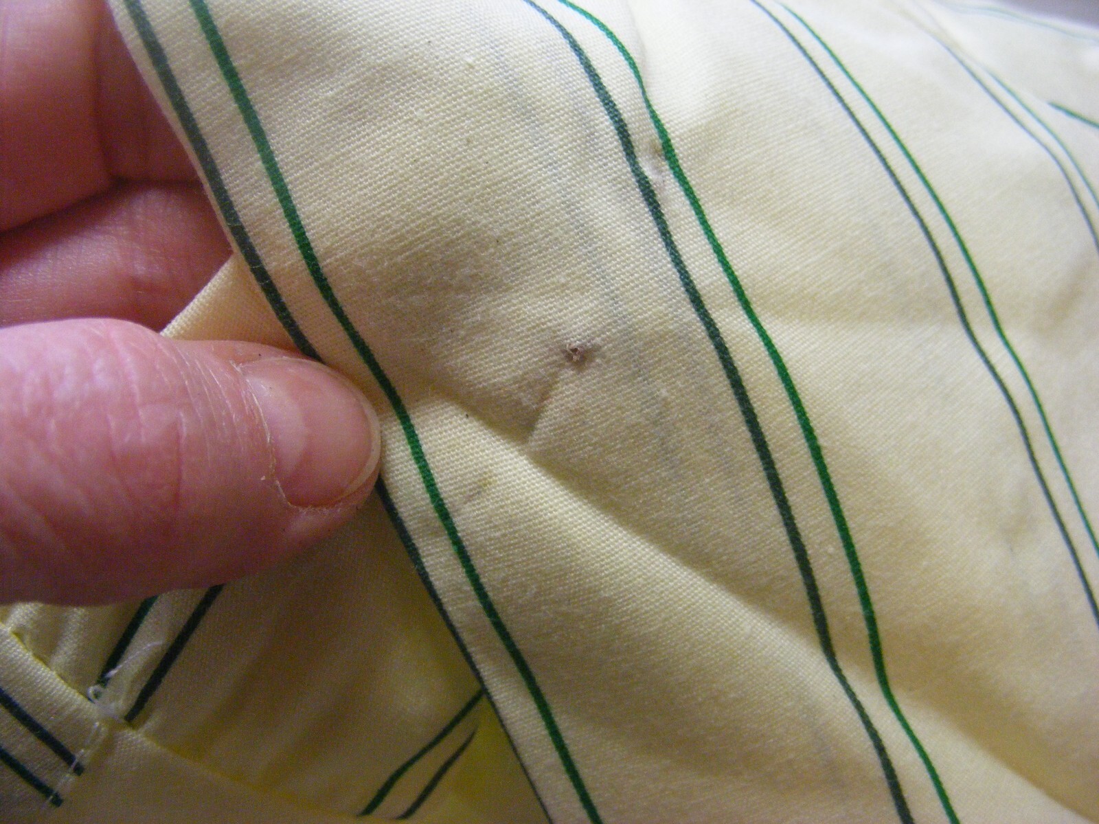 60s SHIRT DRESS BUTTON UP RAYON COTTON DEADSTOCK LEMON YELLOW GREEN STRIPE M