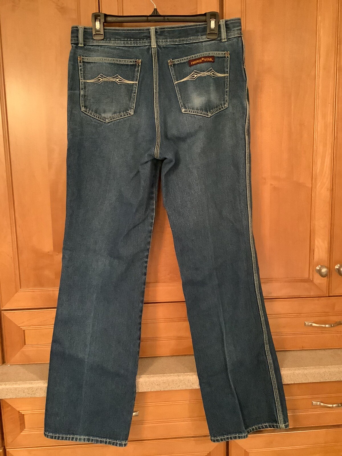 Vintage 70s FRENCH STAR Blue Denim Jeans W 36” Inseam 32”