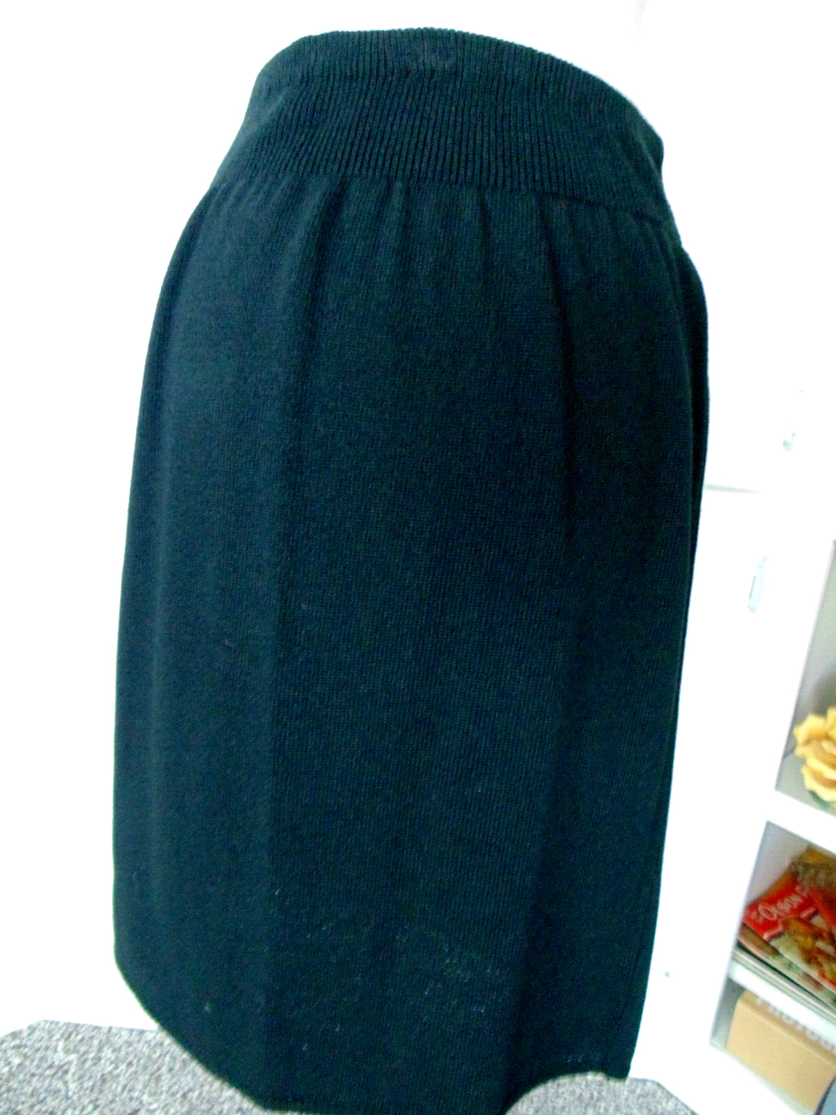 Vtg Laura Alyzia Sweater Knit Power Suit Blazer Skirt 2 Pc Set Red Black sz 12