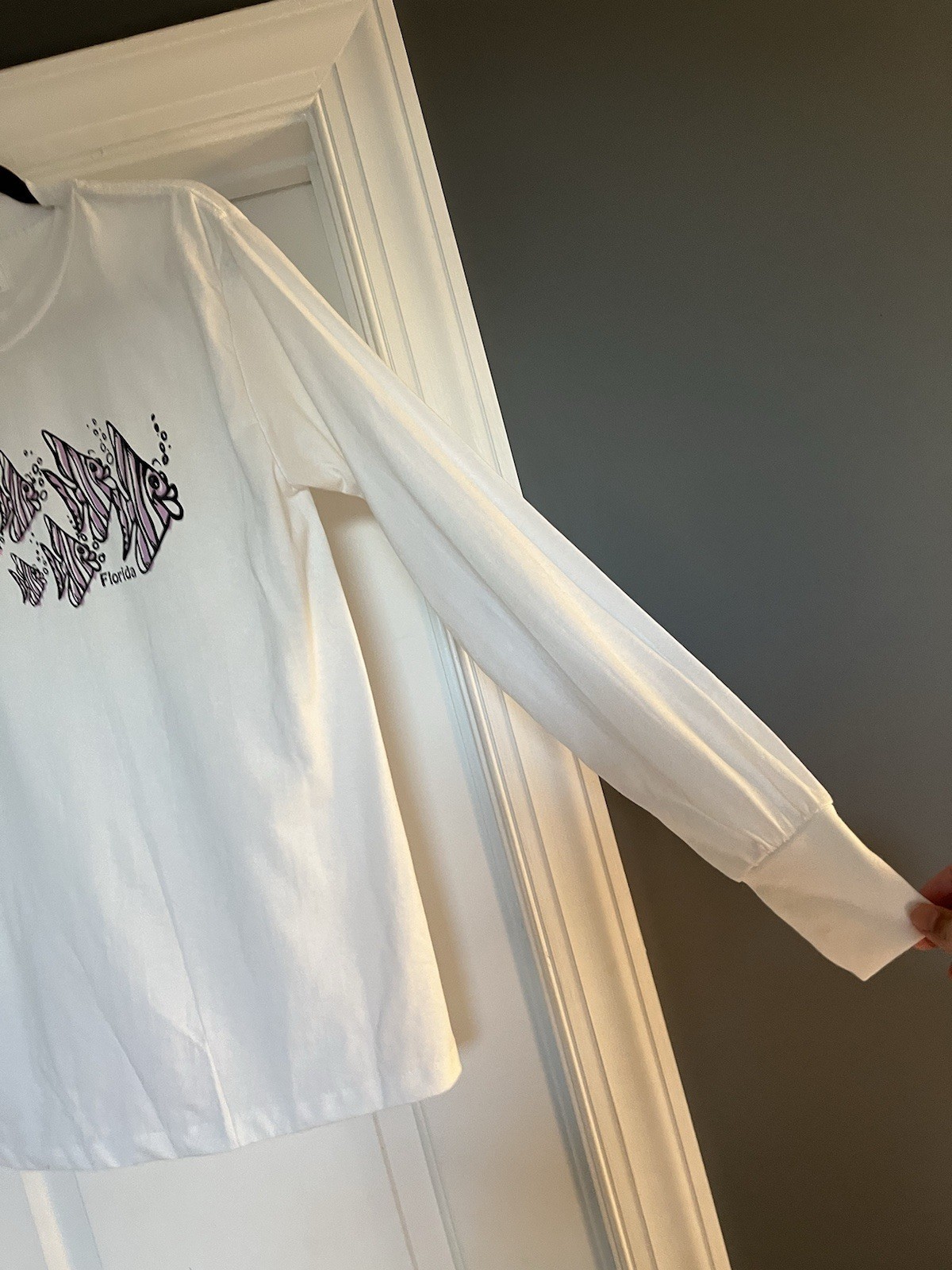 VTG 80/90’s Murina Single Stitch Long Sleeve Angel Fish Florida T’shirt Womens M