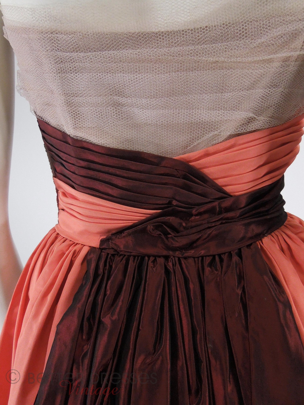 Vintage 40s 50s Tulle and Taffeta Ball Gown – sm