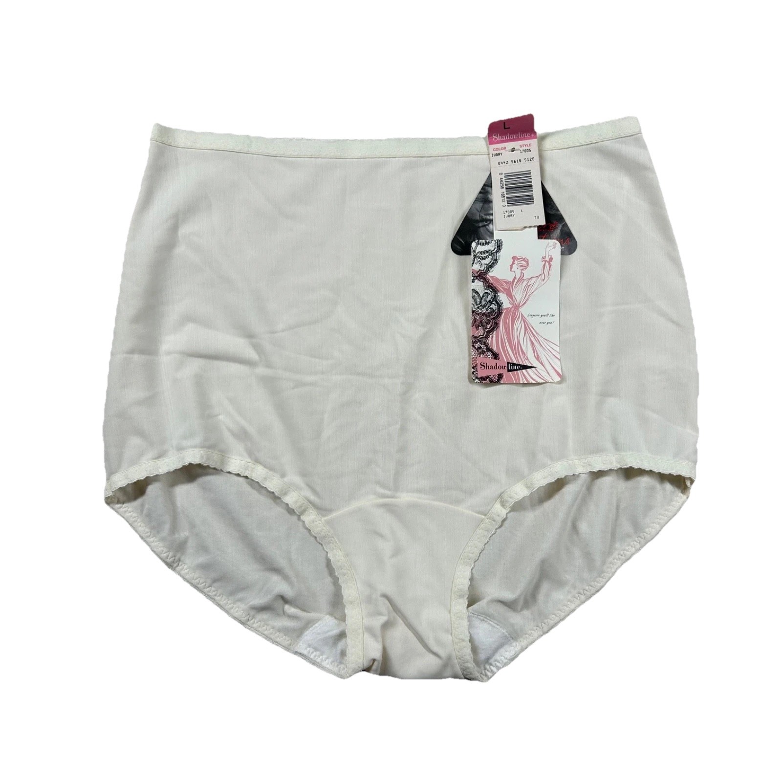 Vintage Shadowline Lingerie Womens L Nylon Lycra Ultralight Granny Panty 70s 80s