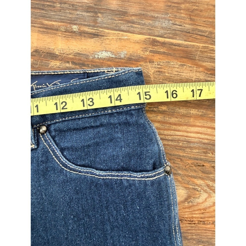 A8 Gloria Vanderbilt 1980 VTG High Rise Straight Leg Jeans Dark Wash Blue Denim