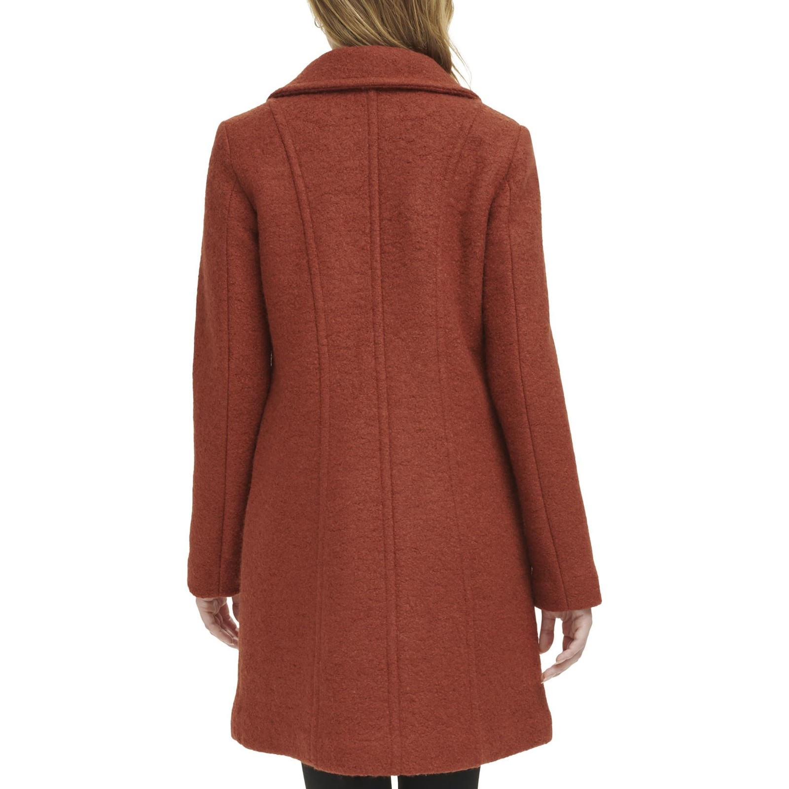 Kenneth Cole Women’s Asymmetrical Zip Wool Boucle Coat X-Large