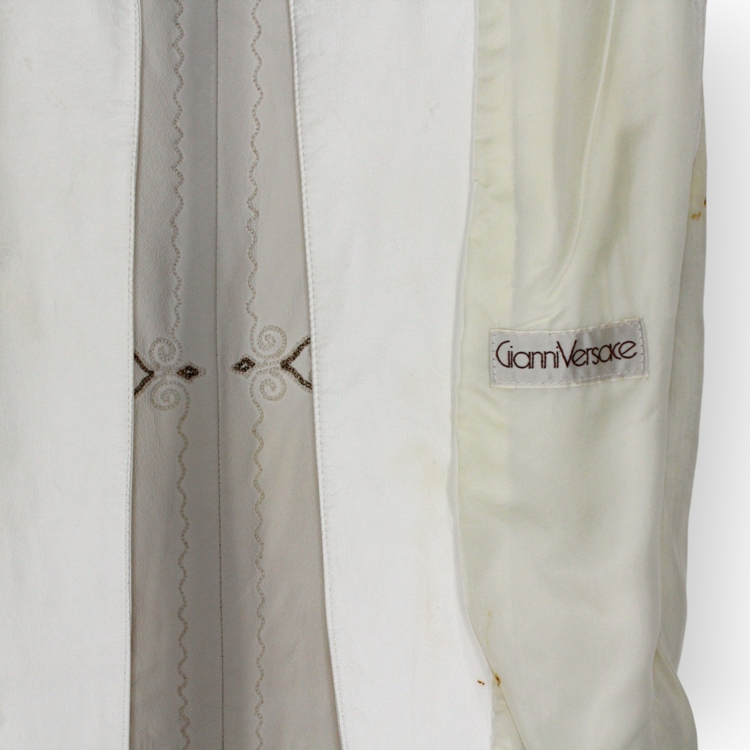 Vintage 1981 Gianni Versace Leather Vest PrimaveraEstate Calfskin Italy 40 Ivory