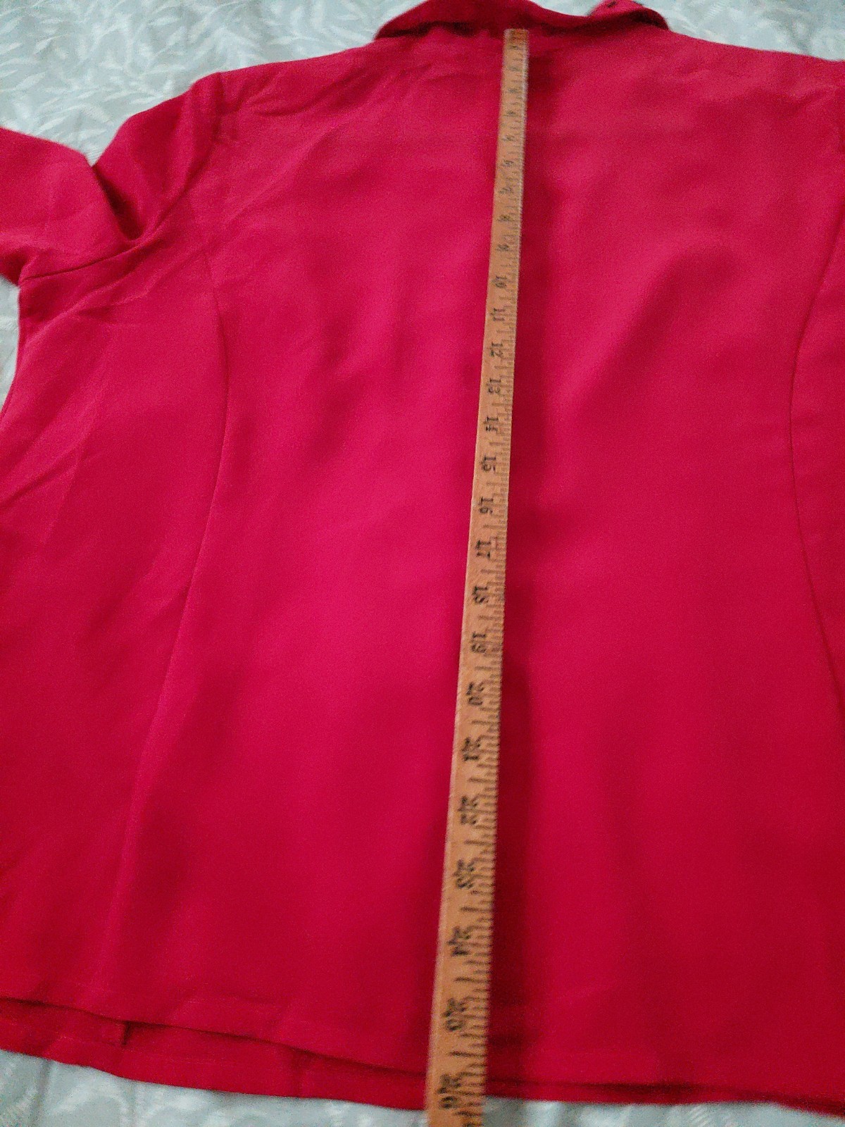 NWT VTG Sears~Modern Essentials ~ Long Sleeve Blouse,Sz 18Red w/Black Embroidery