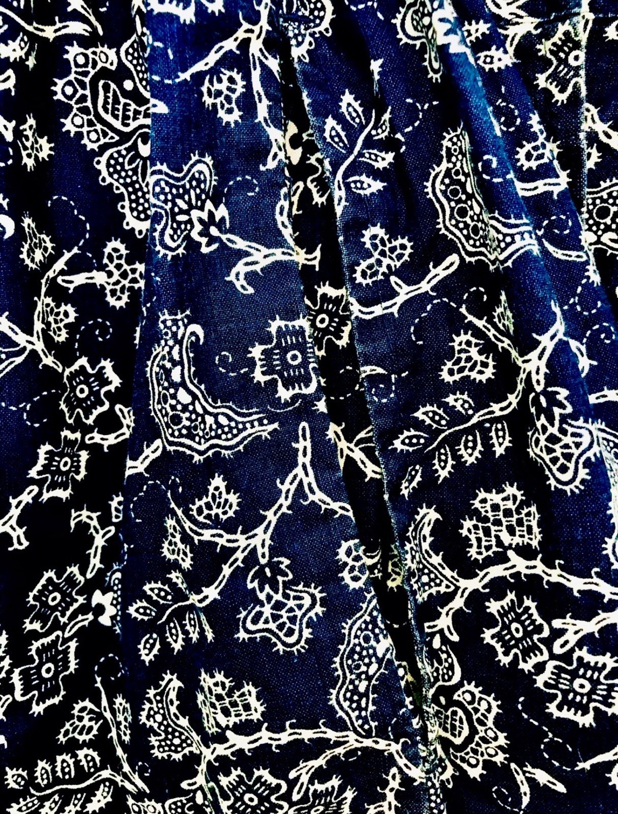 Esprit Vintage 80’s Womens 11/12 Navy White Floral Batik Print Tank Style Dress