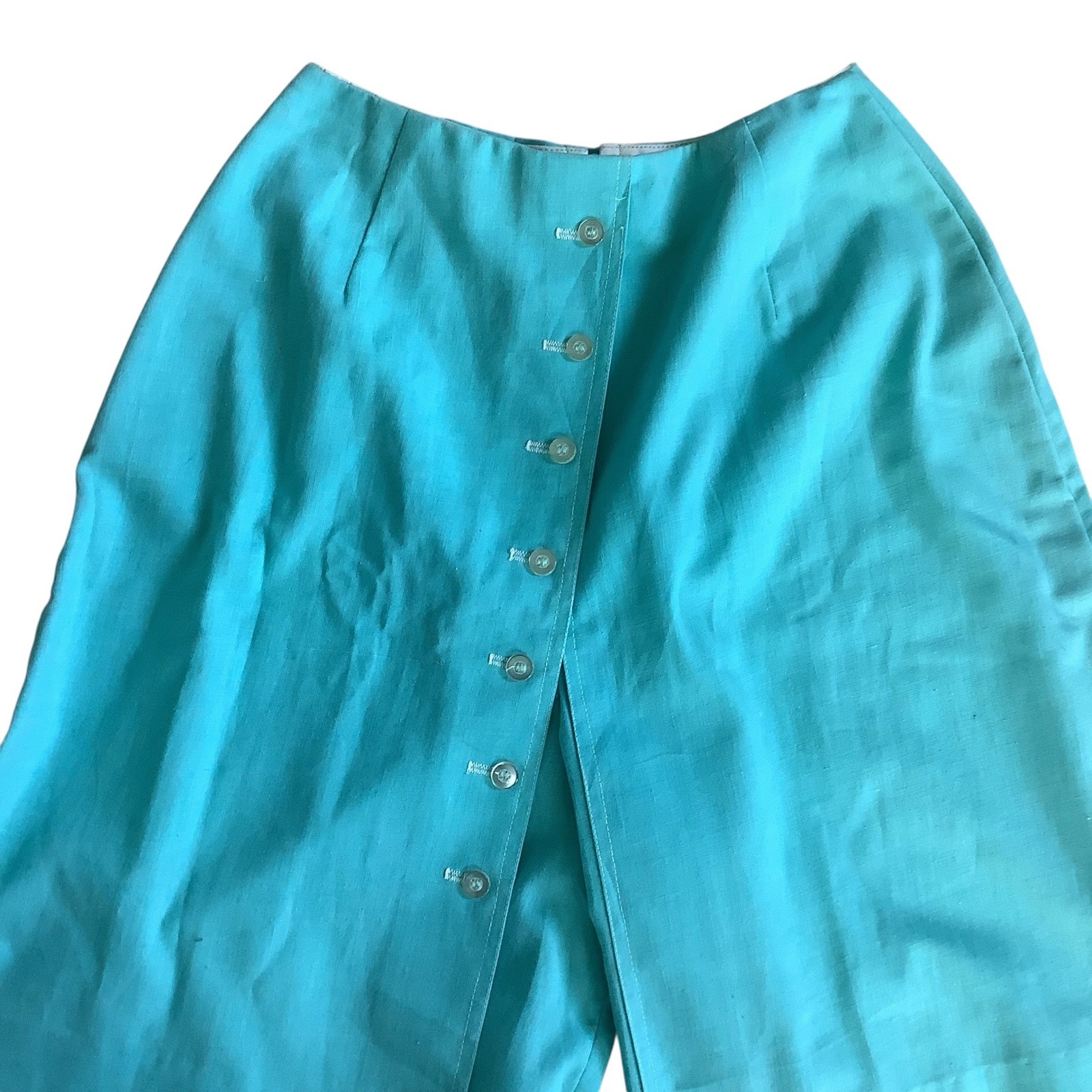 Vintage Prestige of Boston Turquoise Blue Button Front Skort ILGWU Union Tag 8