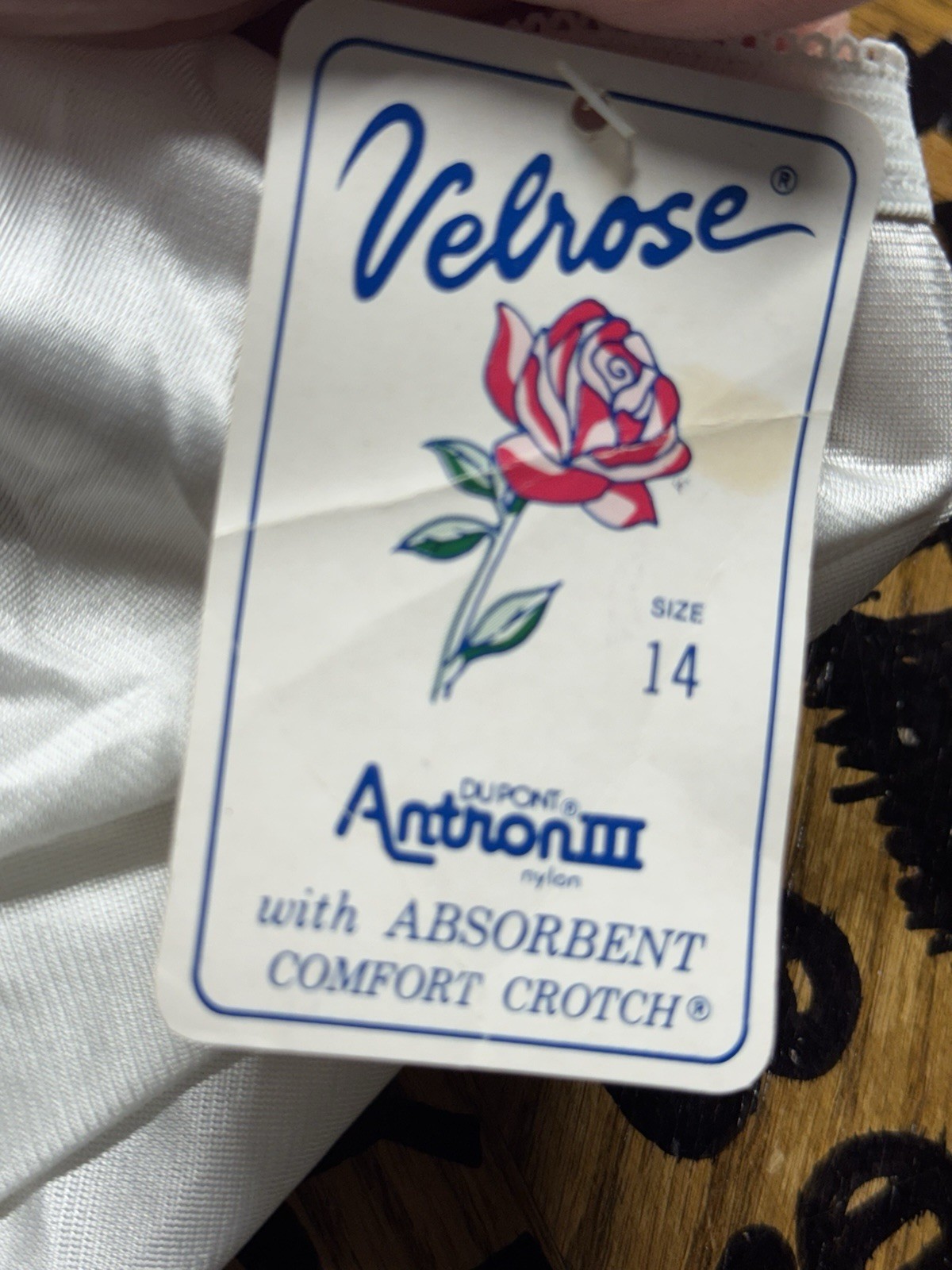 VINTAGE VELROSE DUPONT ANTRON lll GRANNY PANTY! SIZE 14 WHITE