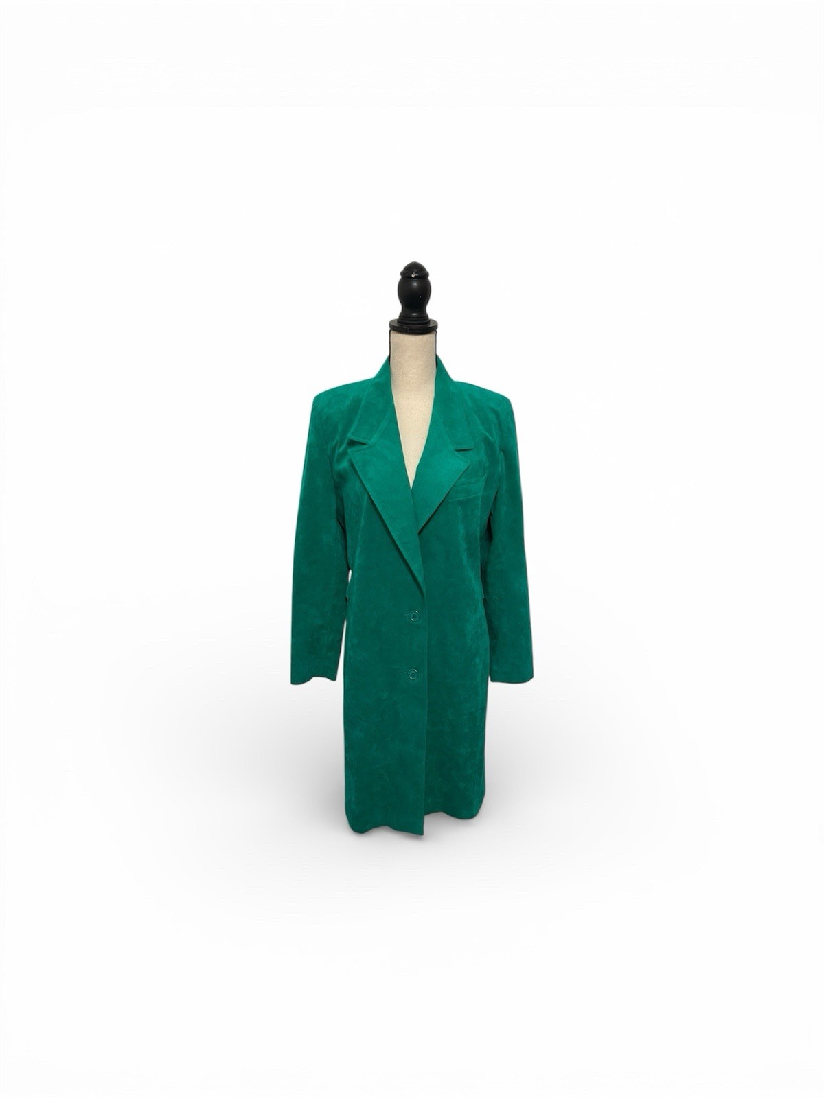 VTG 80s Ultrasuede Green Trench Coat Sz 10 Union Made Court Romi Belt USA EUC